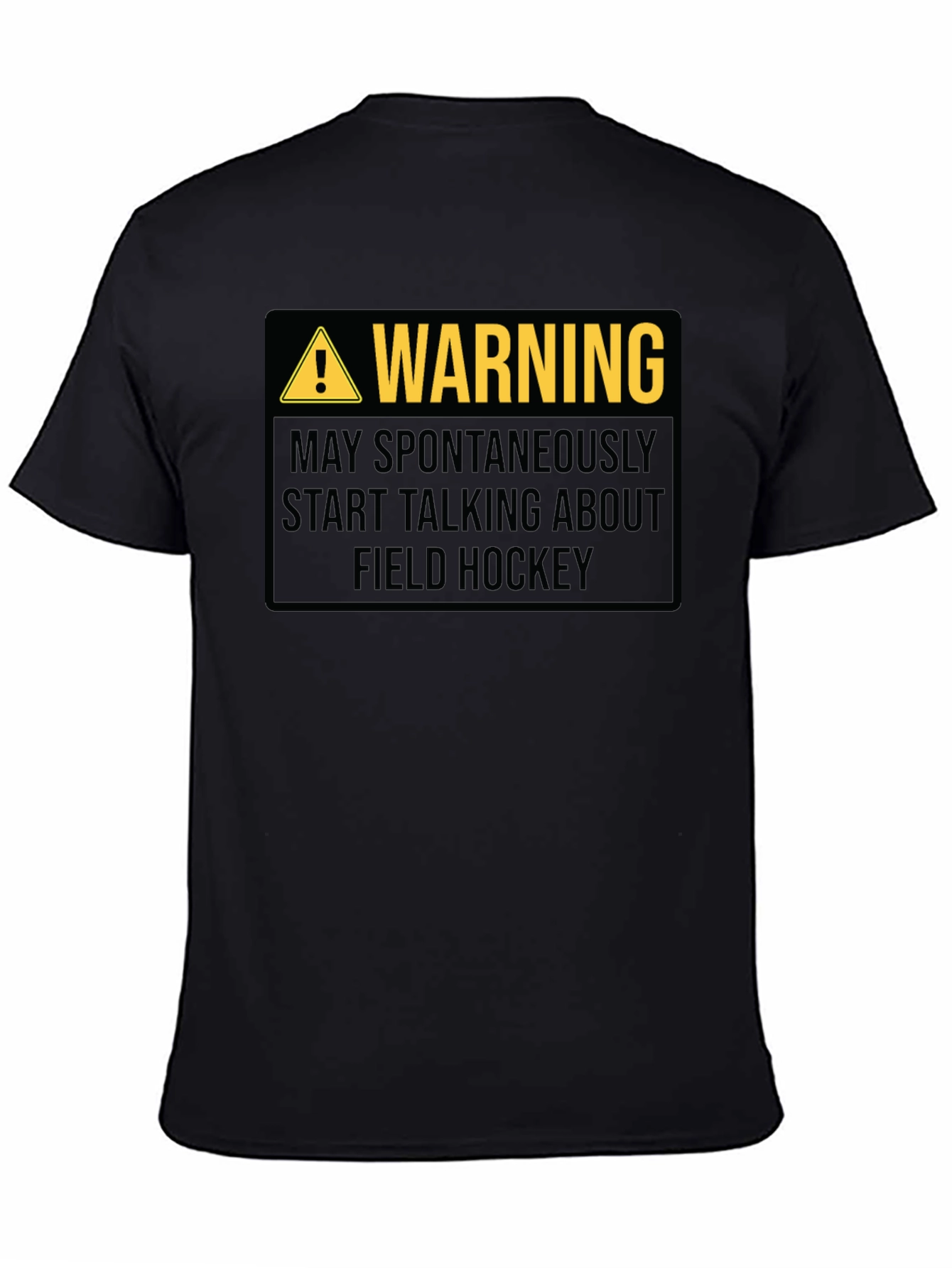Black Field Hockey Warning Graphic T-Shirt view 4
