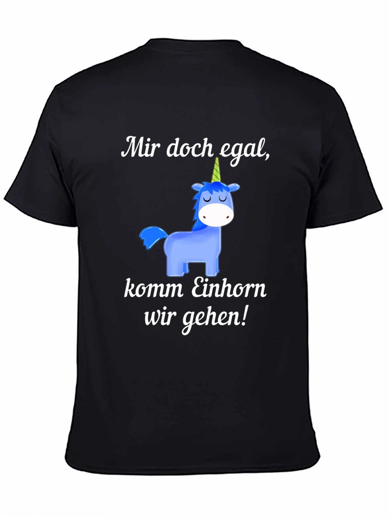 Black Unicorn T-Shirt: Mir doch egal, komm Einhorn wir gehen! view 4