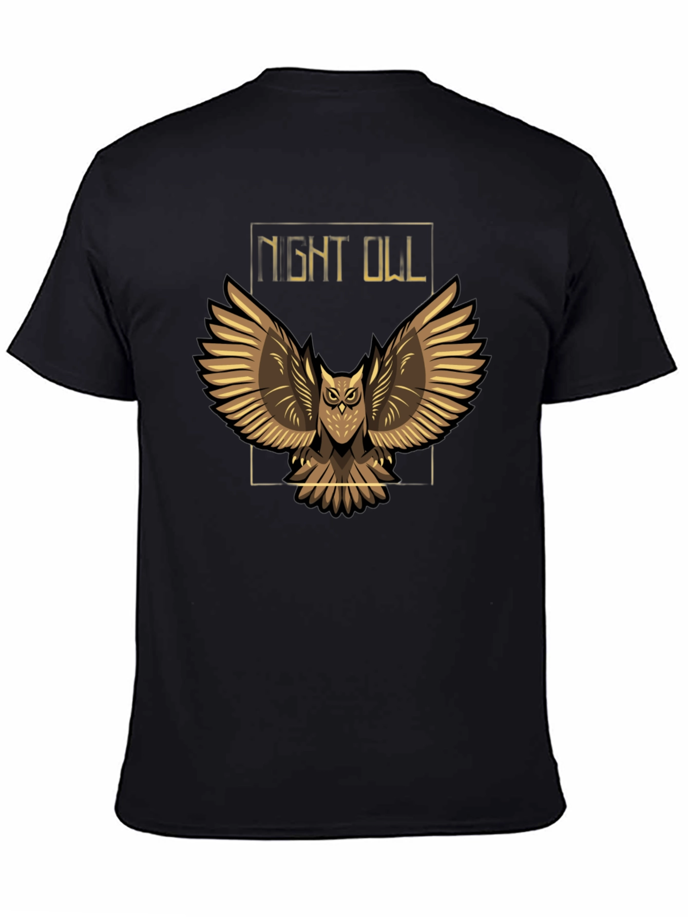Black Night Owl Graphic T-Shirt - Black view 4
