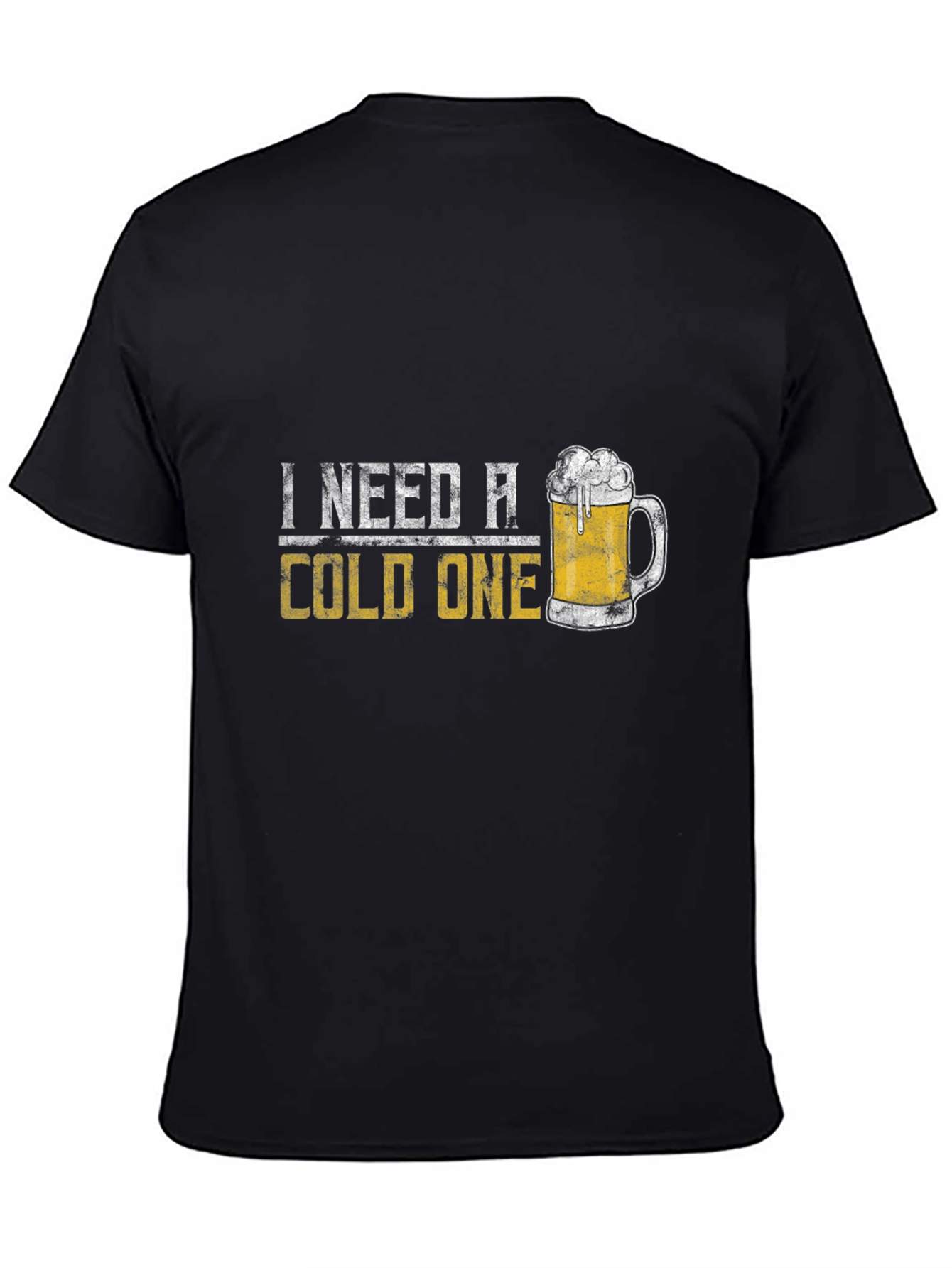 Black I Need A Cold One Graphic Tee - Beer Lover T-Shirt view 4