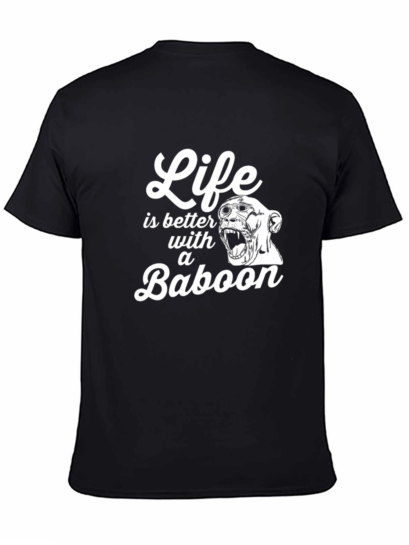 Black Life Is Better With A Baboon Funny Graphic T-Shirt view 4