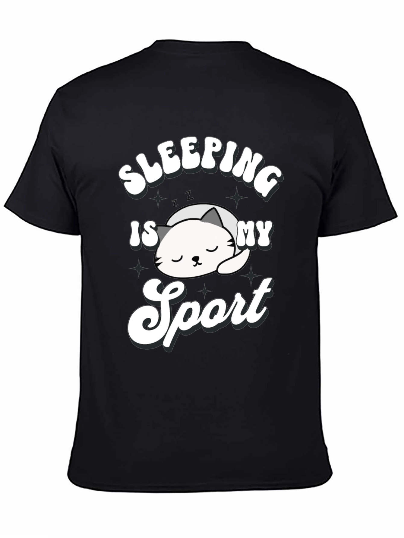 Black Sleeping is My Sport Black Graphic T-Shirt view 4