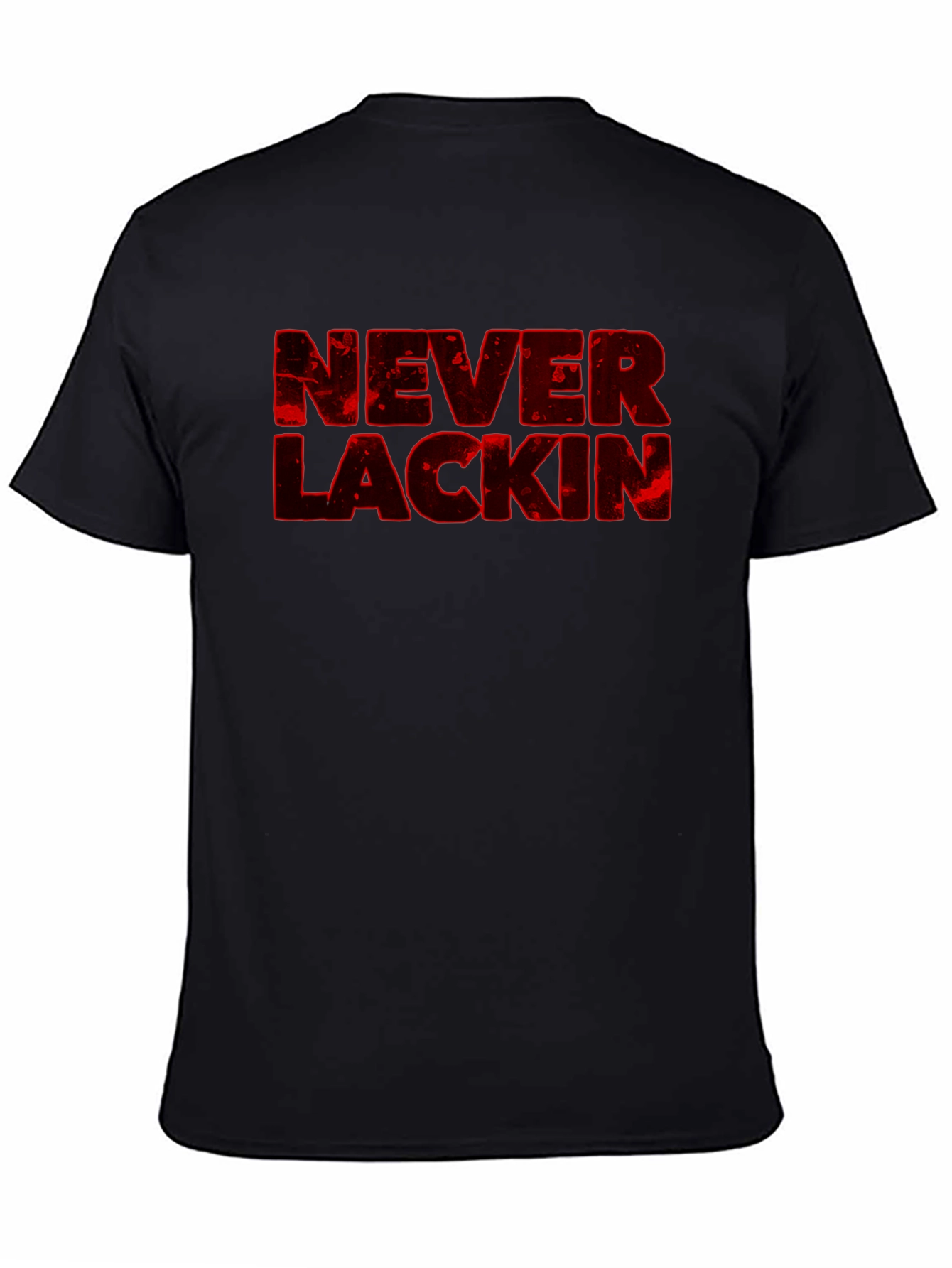 Black Never Lackin' Graphic Print Black T-Shirt view 4