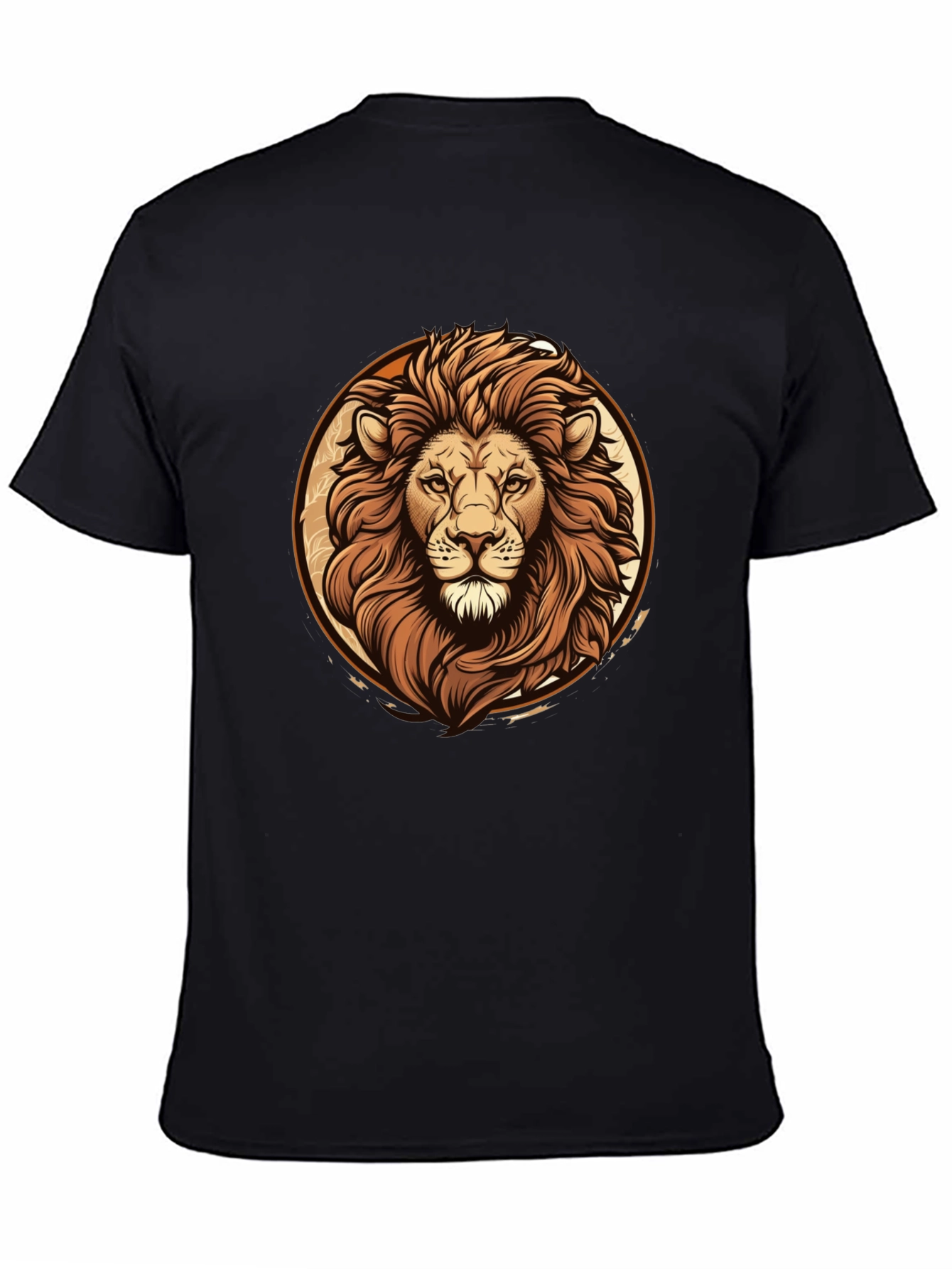 Black Lion Graphic Tee - Bold Animal Print Black T-Shirt view 4