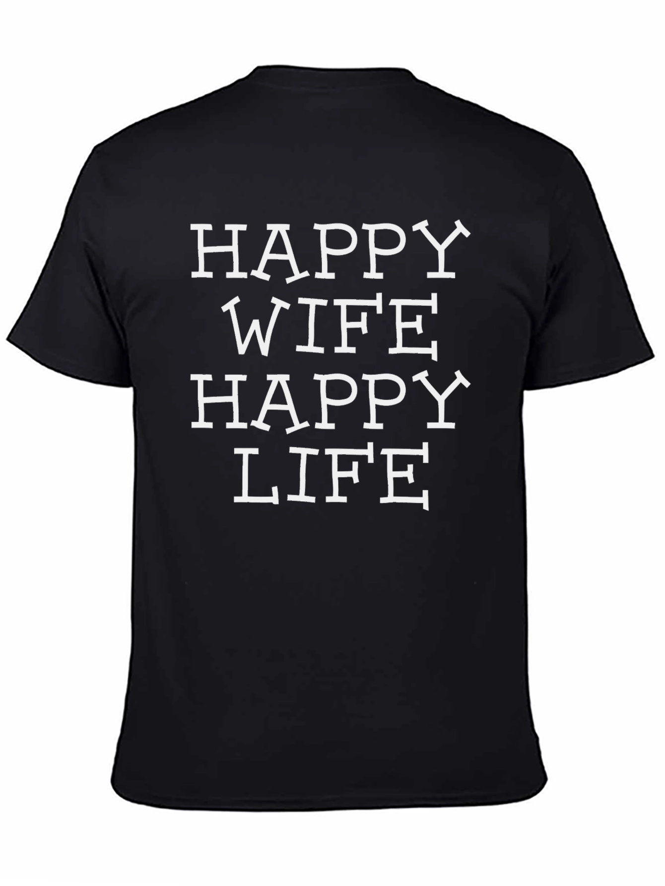 Black Happy Wife Happy Life Graphic T-Shirt view 4