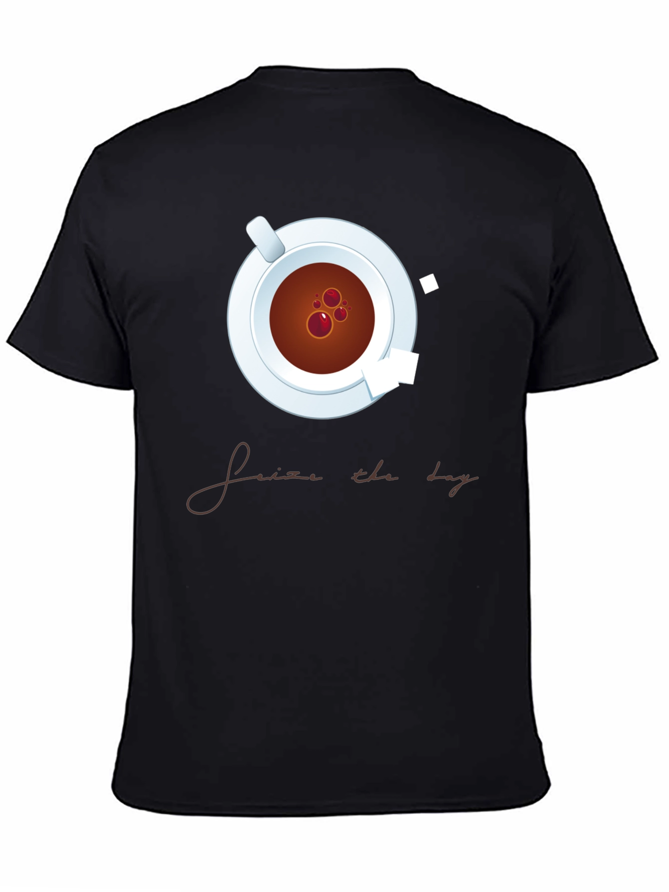 Black Seize The Day Coffee T-Shirt view 4