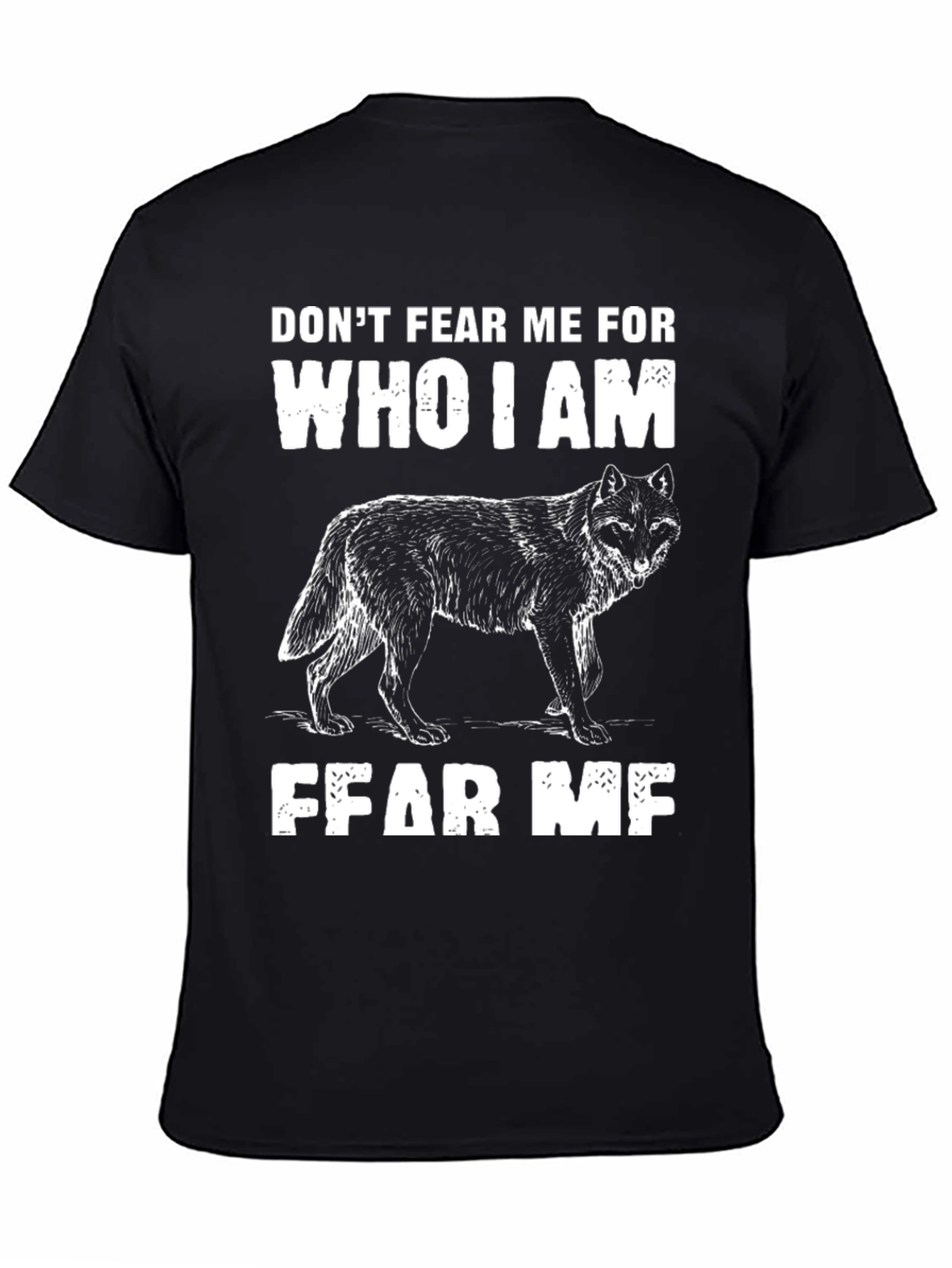 Black Don't Fear Me Wolf Graphic T-Shirt view 4