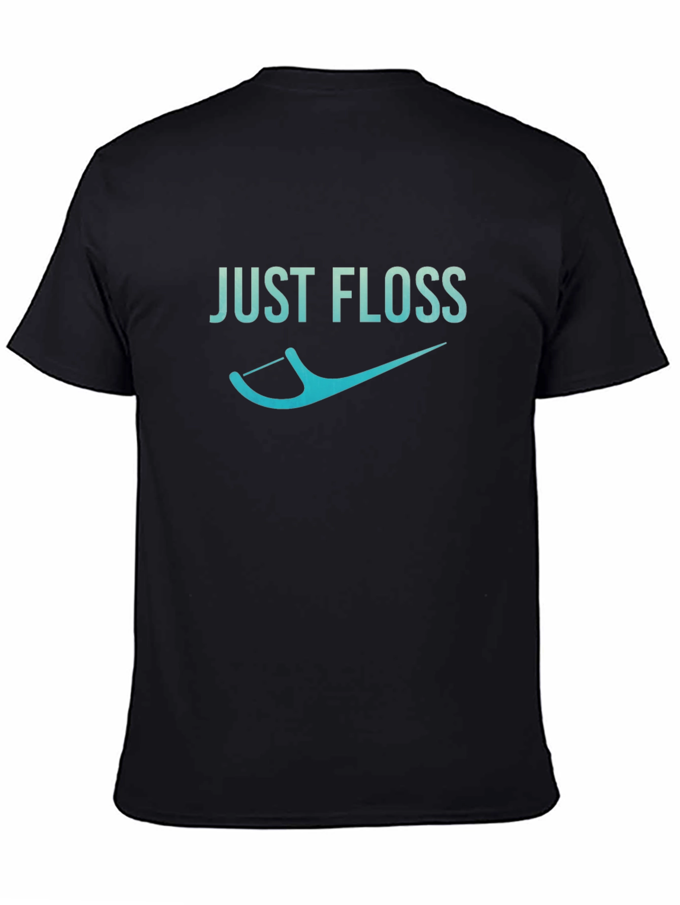 Black Just Floss Graphic Tee - Dental Hygiene Shirt view 4
