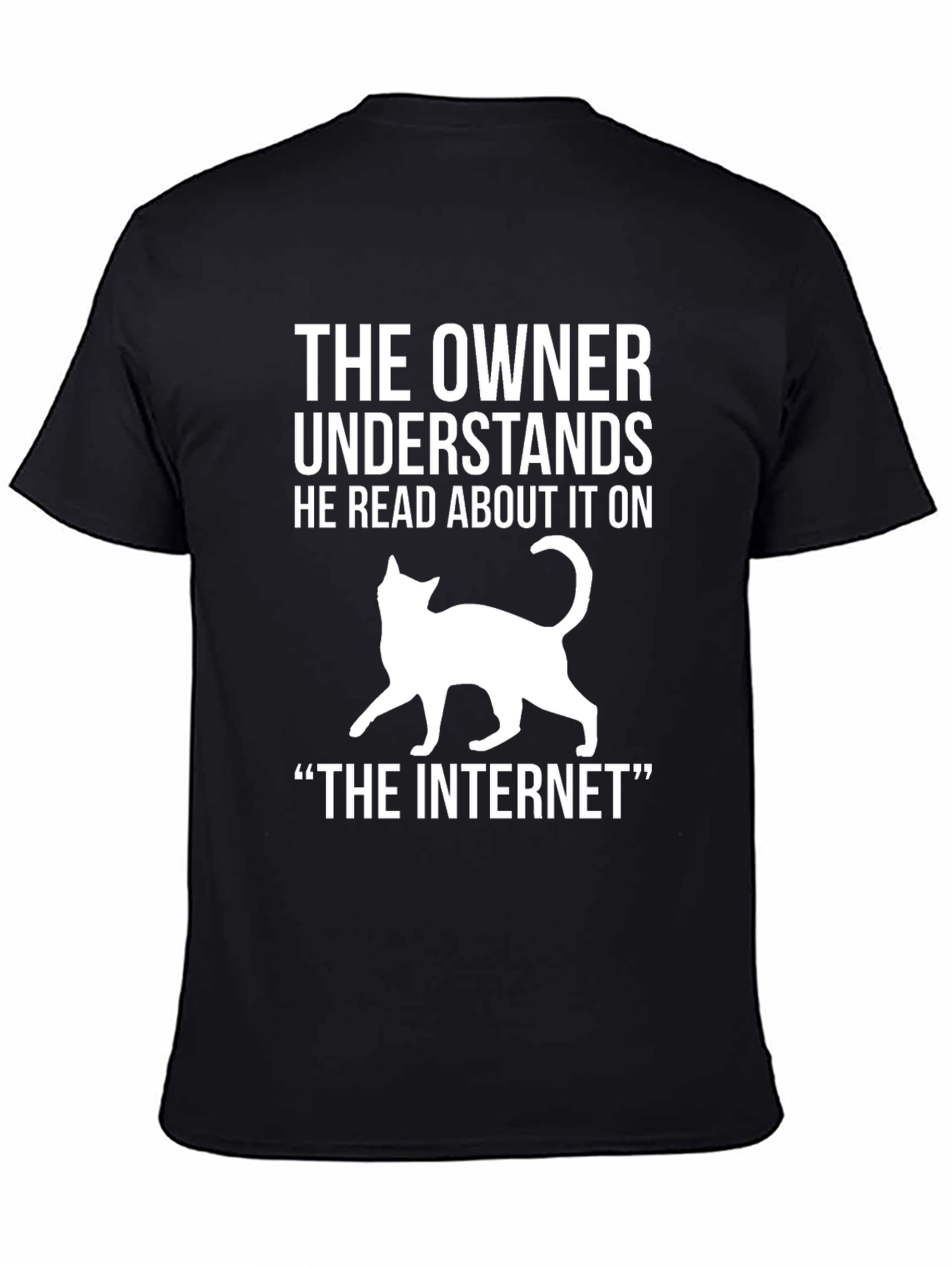 Black Cat Owner Humor T-Shirt view 4
