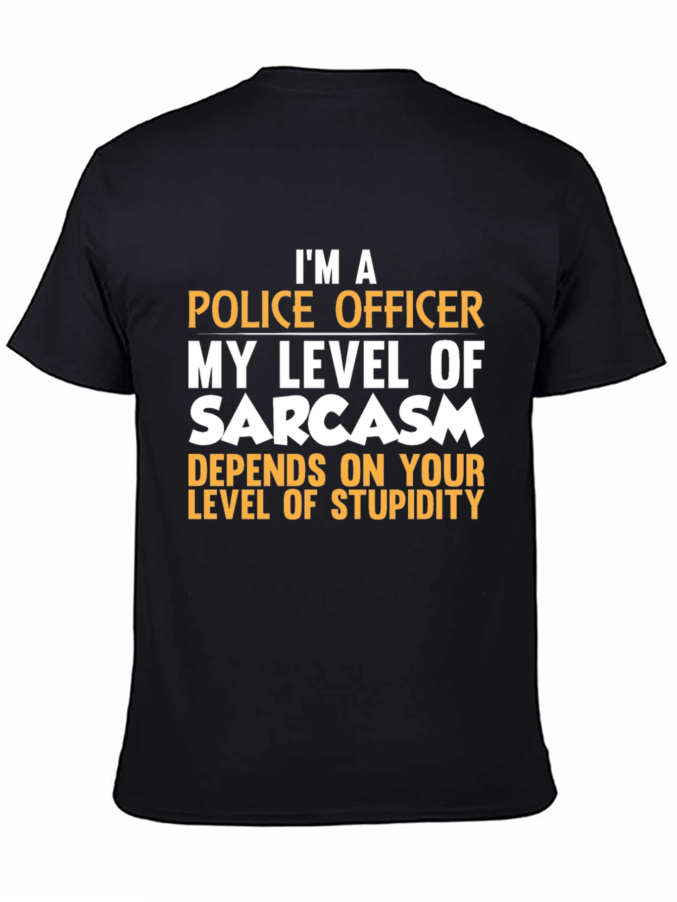 Black Sarcastic Police Officer Graphic Tee view 4