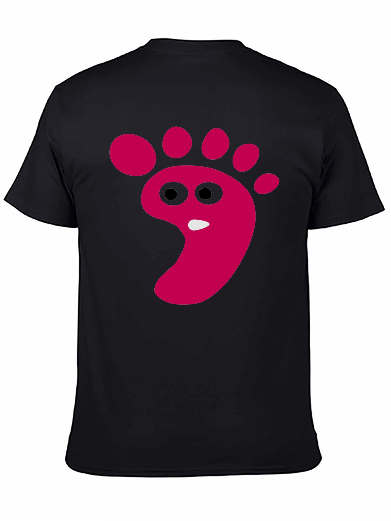 Black Funny Footprint Graphic T-Shirt - Black Cotton Tee view 4