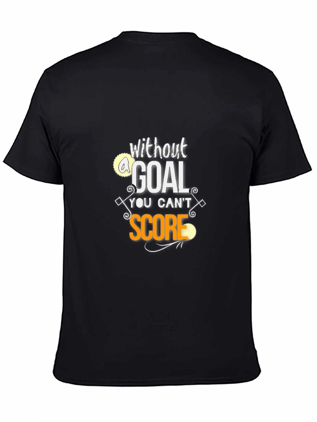 Black Motivational Goal Score Black T-Shirt view 4