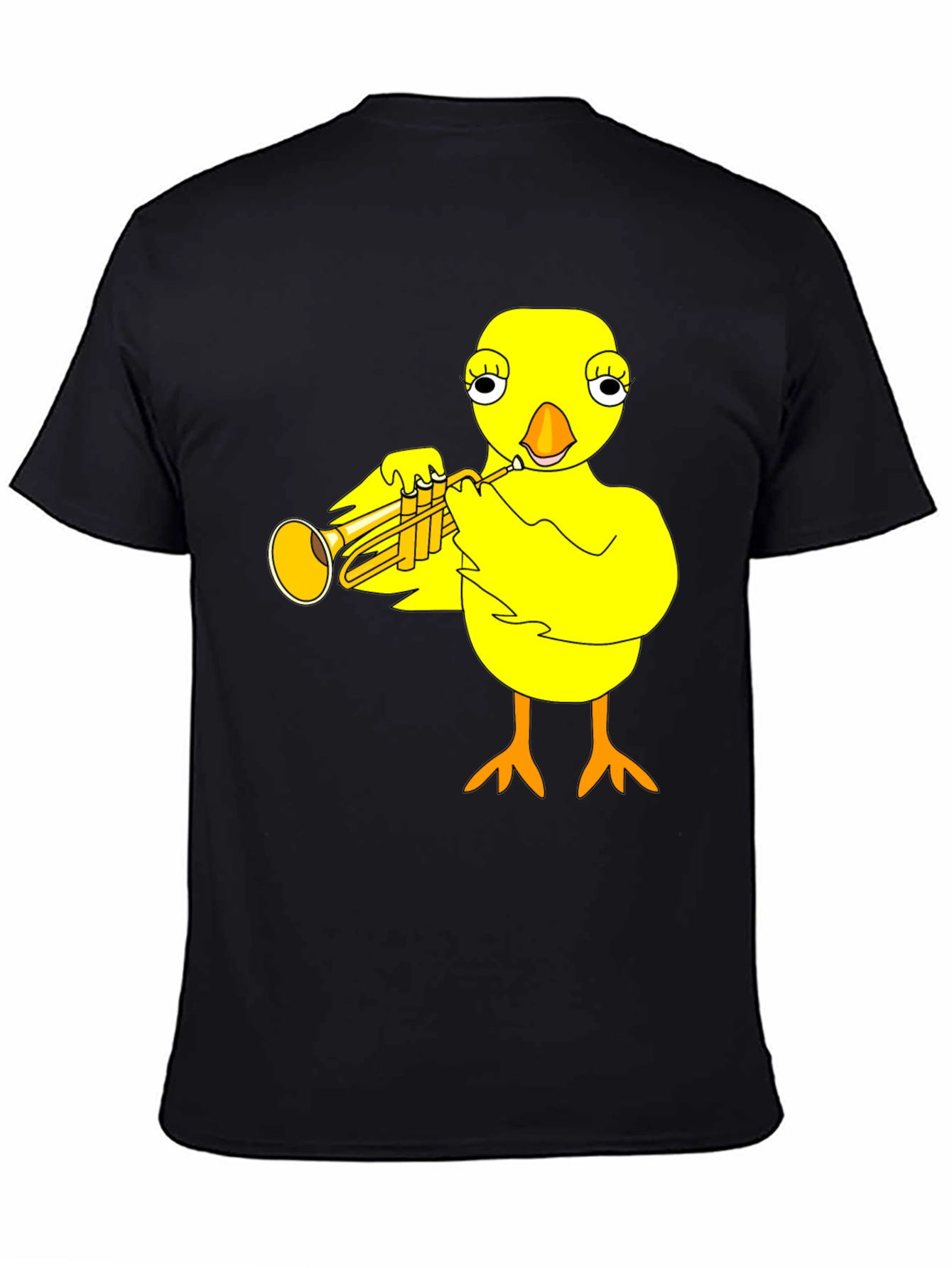 Black Funny Chick Trumpet Player Graphic Tee view 4