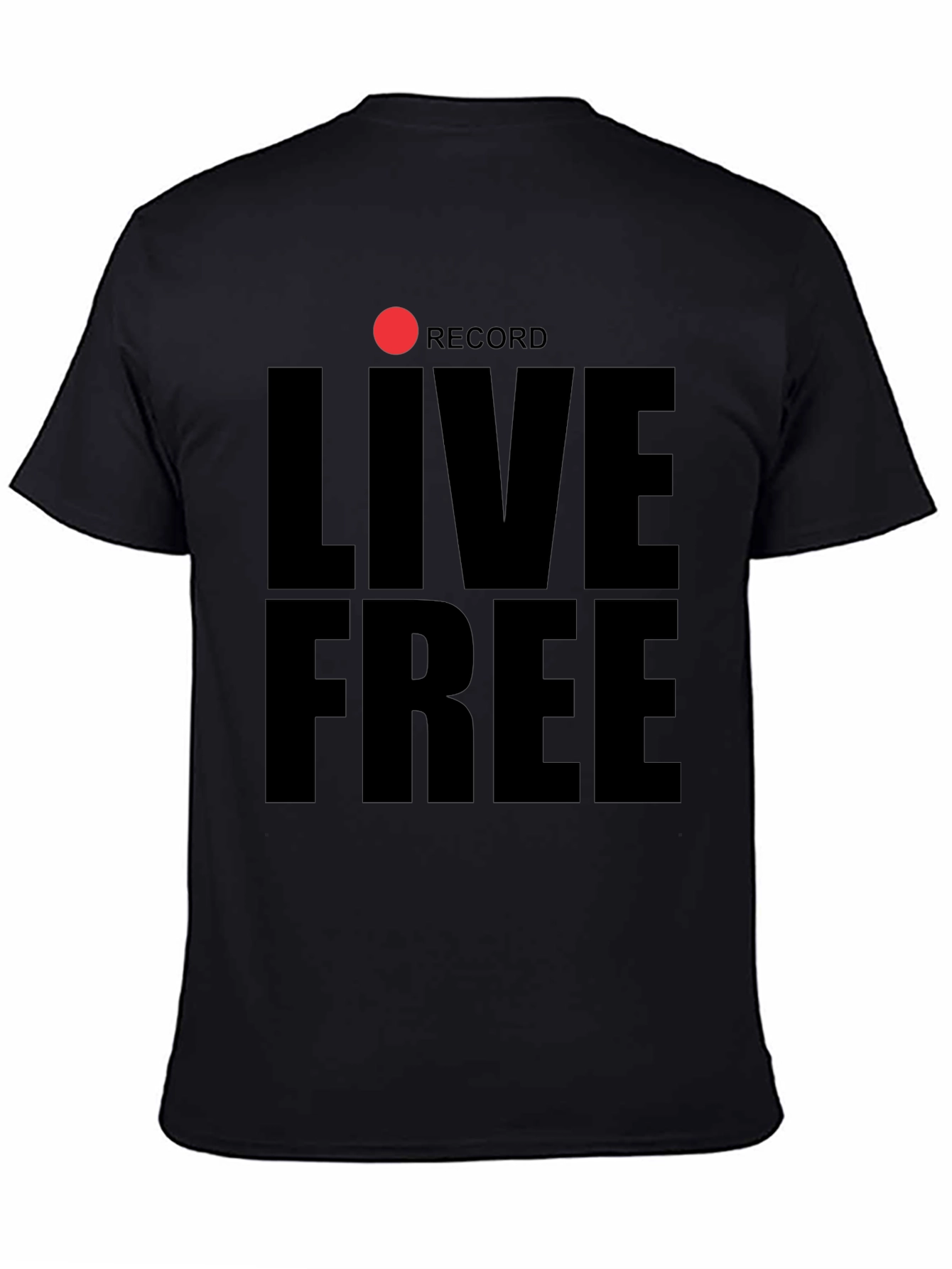 Black Live Free Record Black T-Shirt view 4