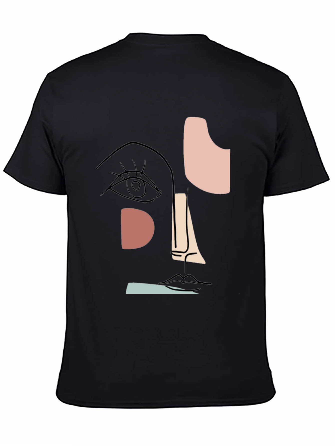 Abstract Face Graphic T-Shirt - Modern Art Tee - 4