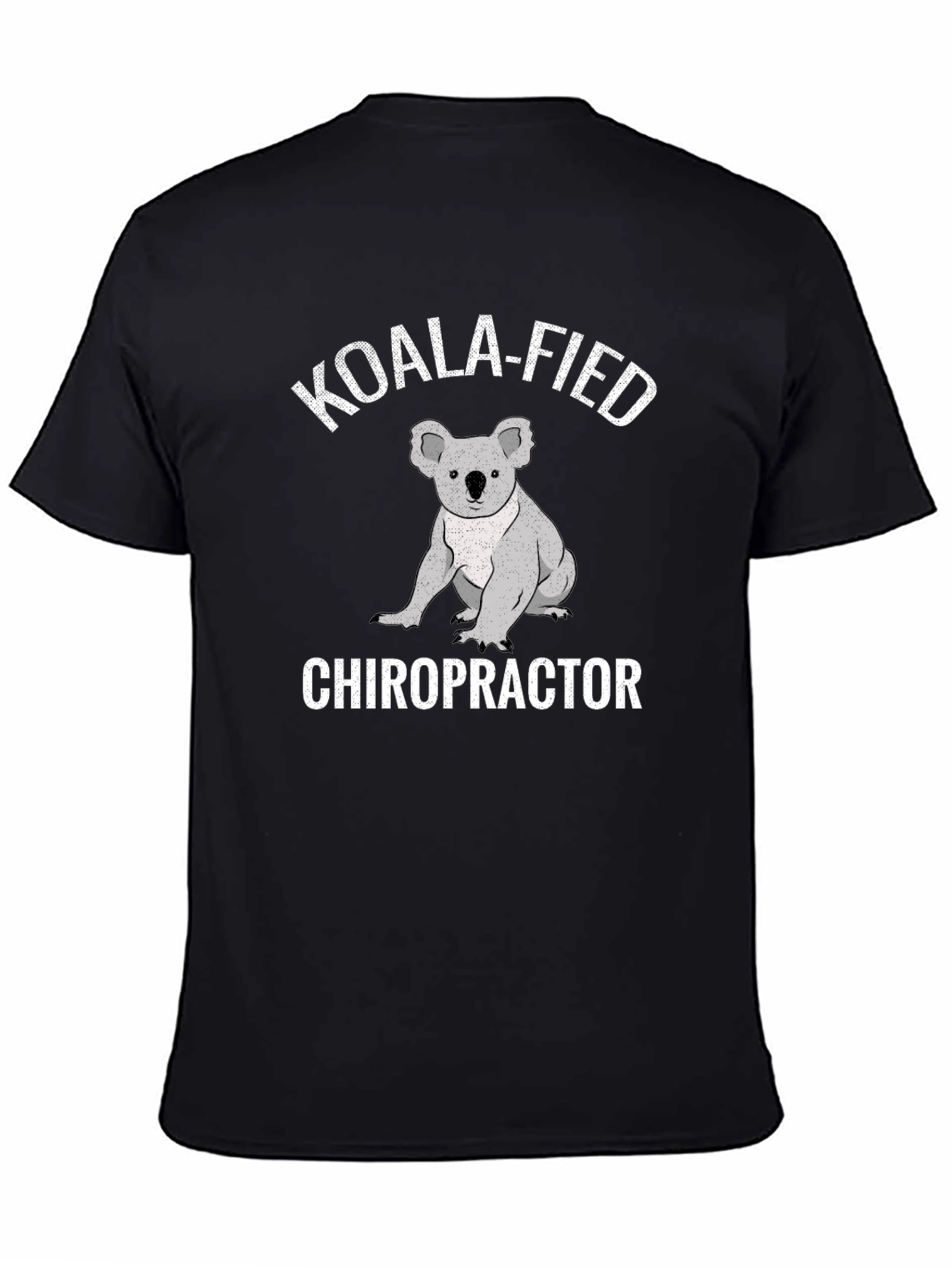 Black Koala-Fied Chiropractor T-Shirt view 4