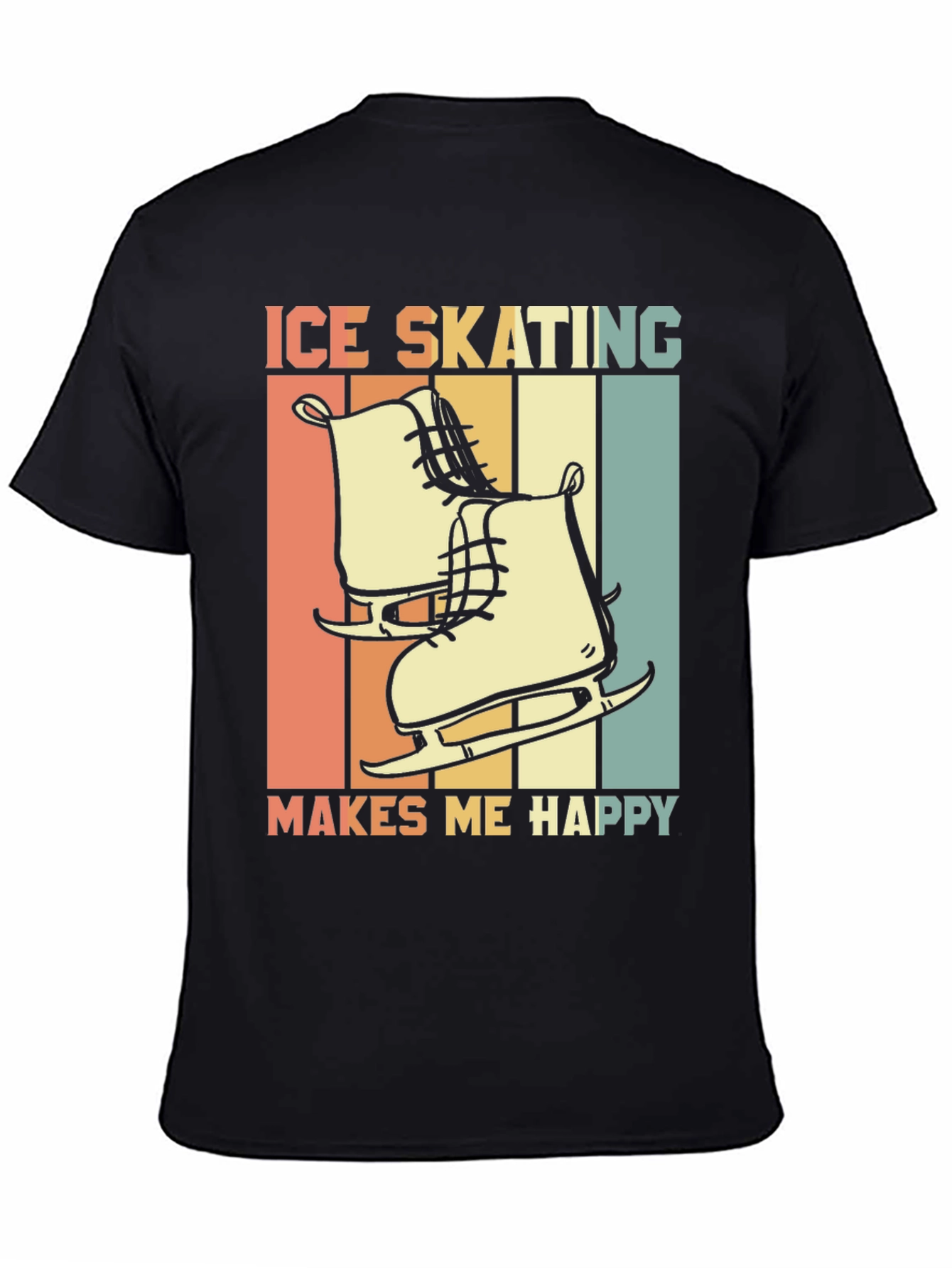 Black Ice Skating Makes Me Happy Graphic Tee view 4