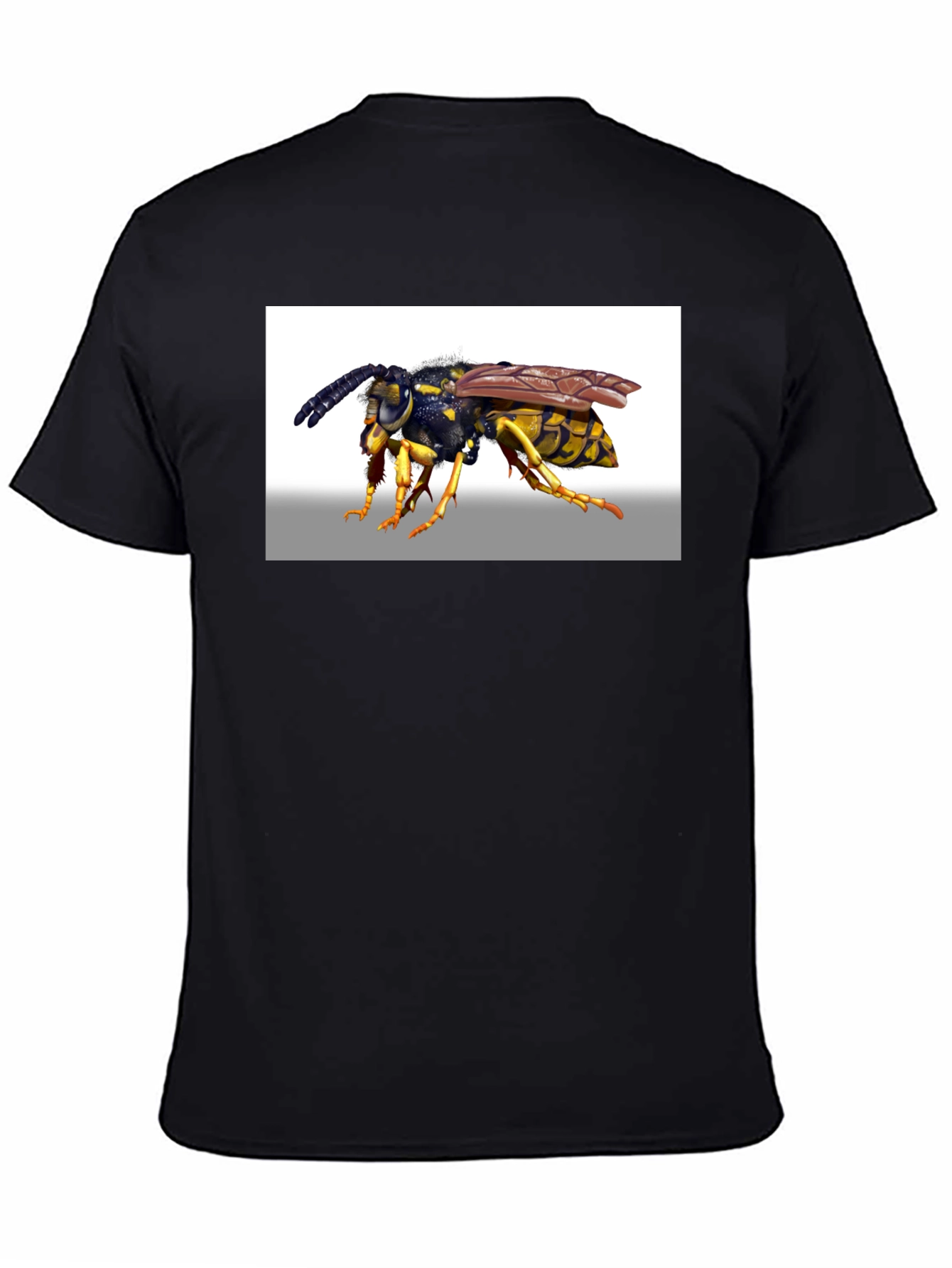 Black Wasp Graphic T-Shirt - Black Cotton Tee view 4