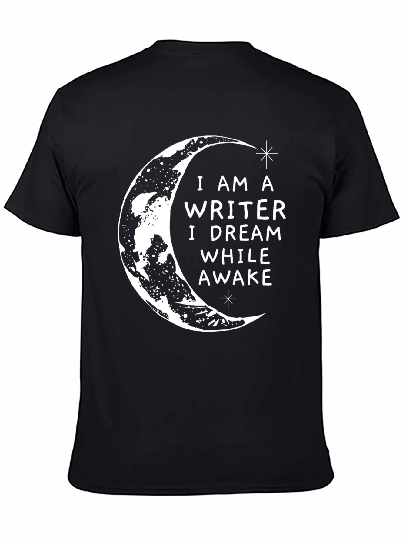 Black Writer Dreamer Graphic Tee - Black Crescent Moon T-Shirt view 4
