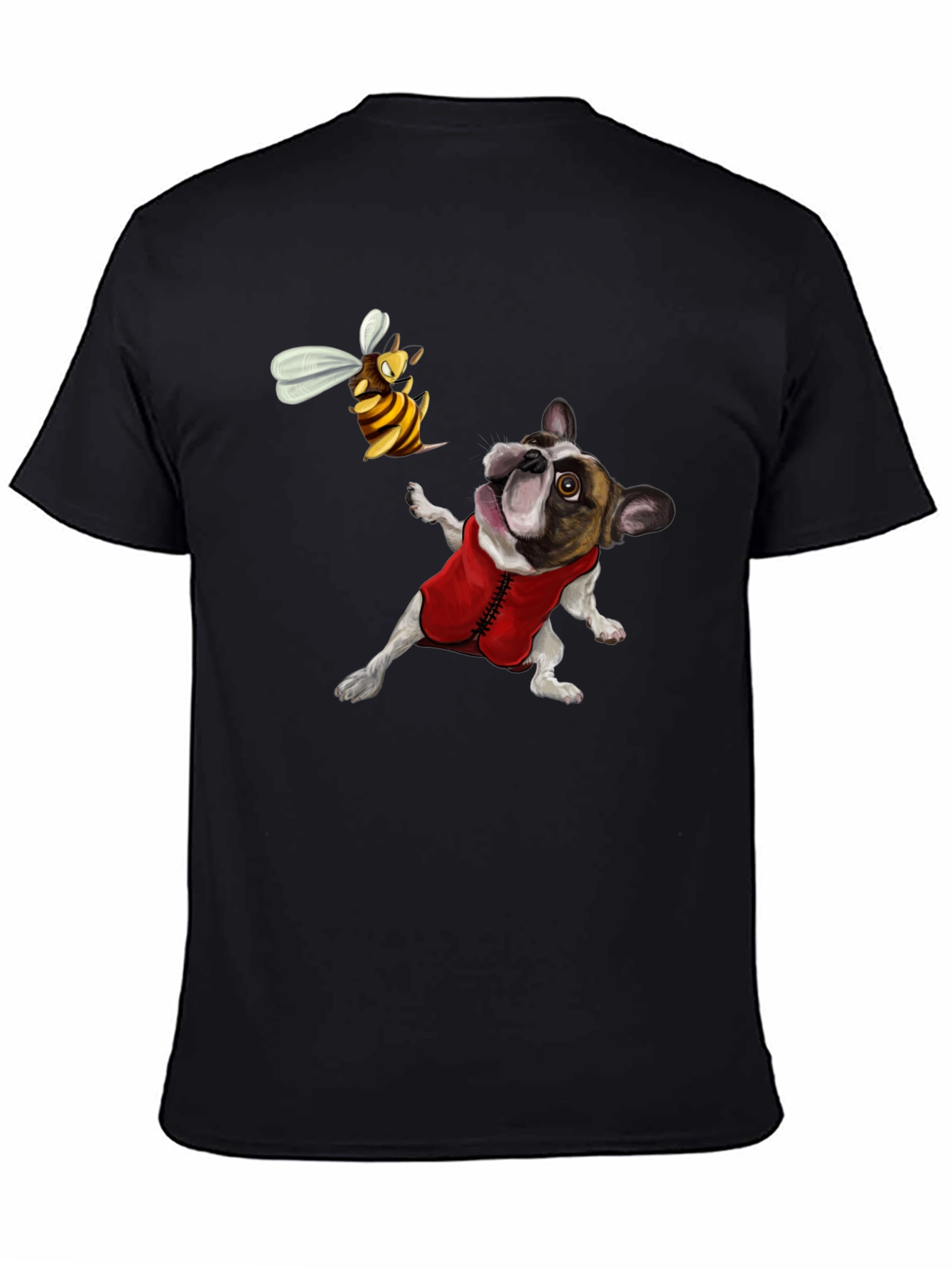Black Dog & Bee Graphic Tee - Novelty T-Shirt view 4