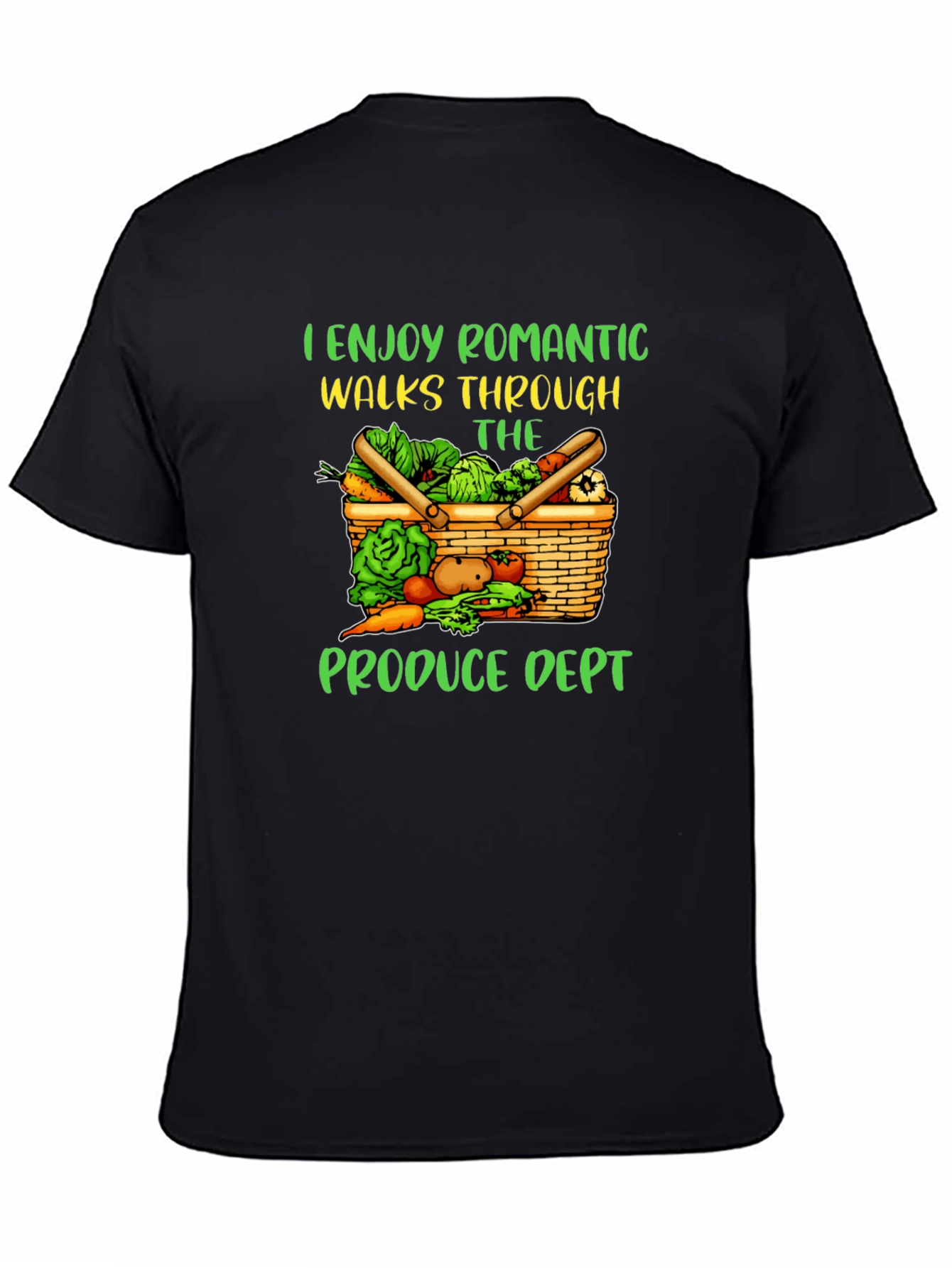 Black Romantic Walks Produce Dept T-Shirt view 4
