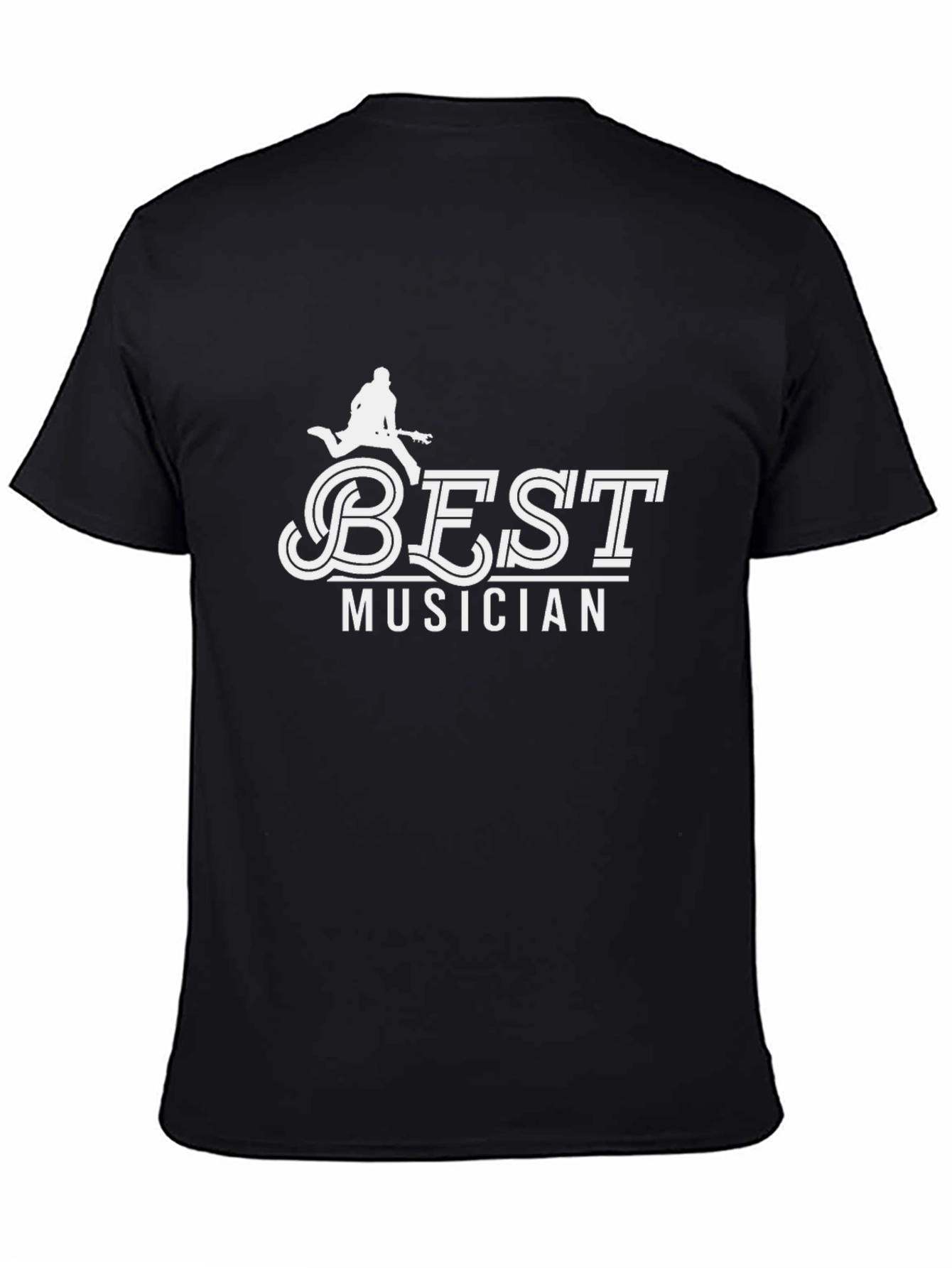 Black Best Musician Graphic Tee - Black Cotton T-Shirt view 4