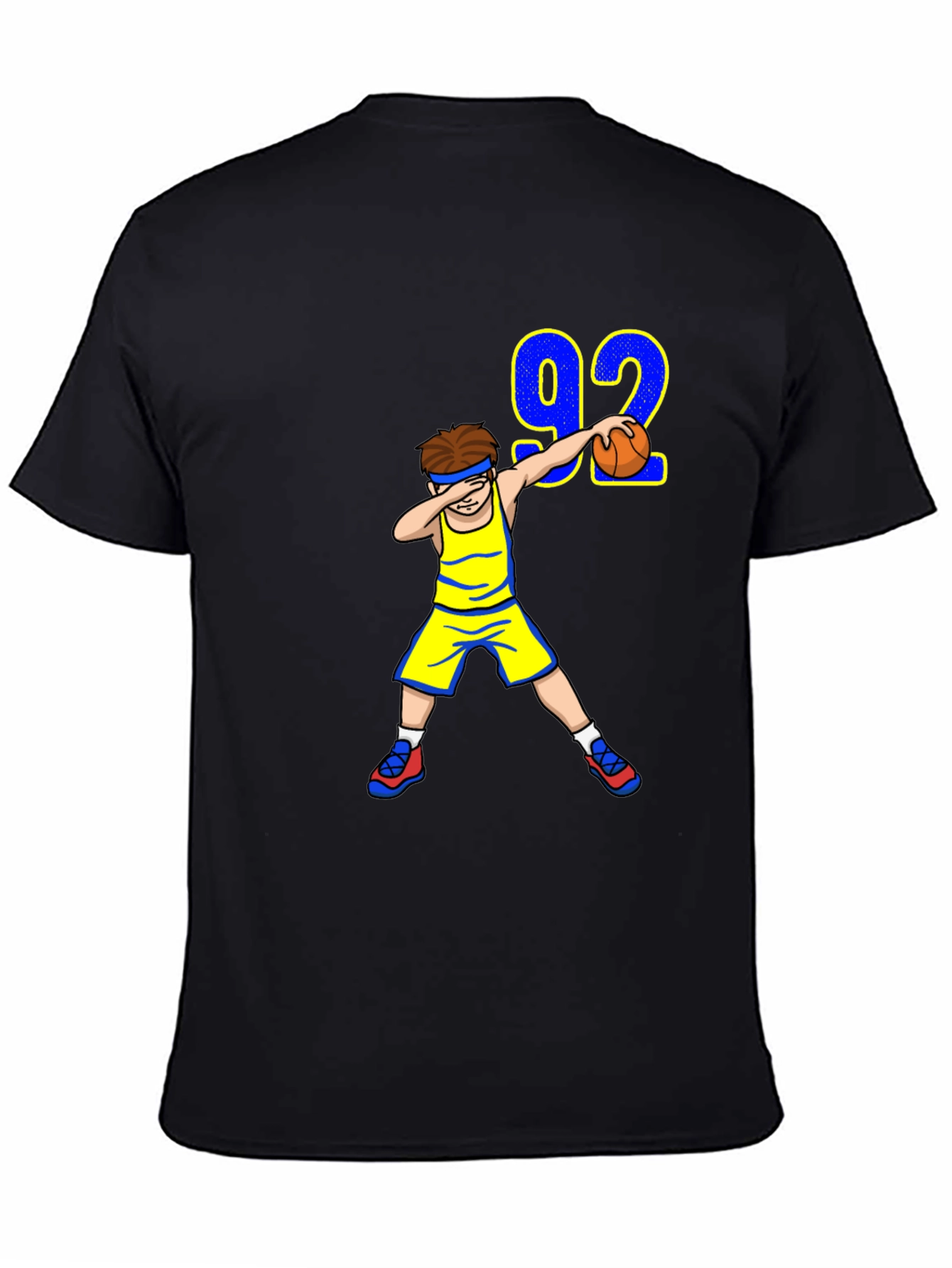 Black Dabbing Basketball Player Tee view 4