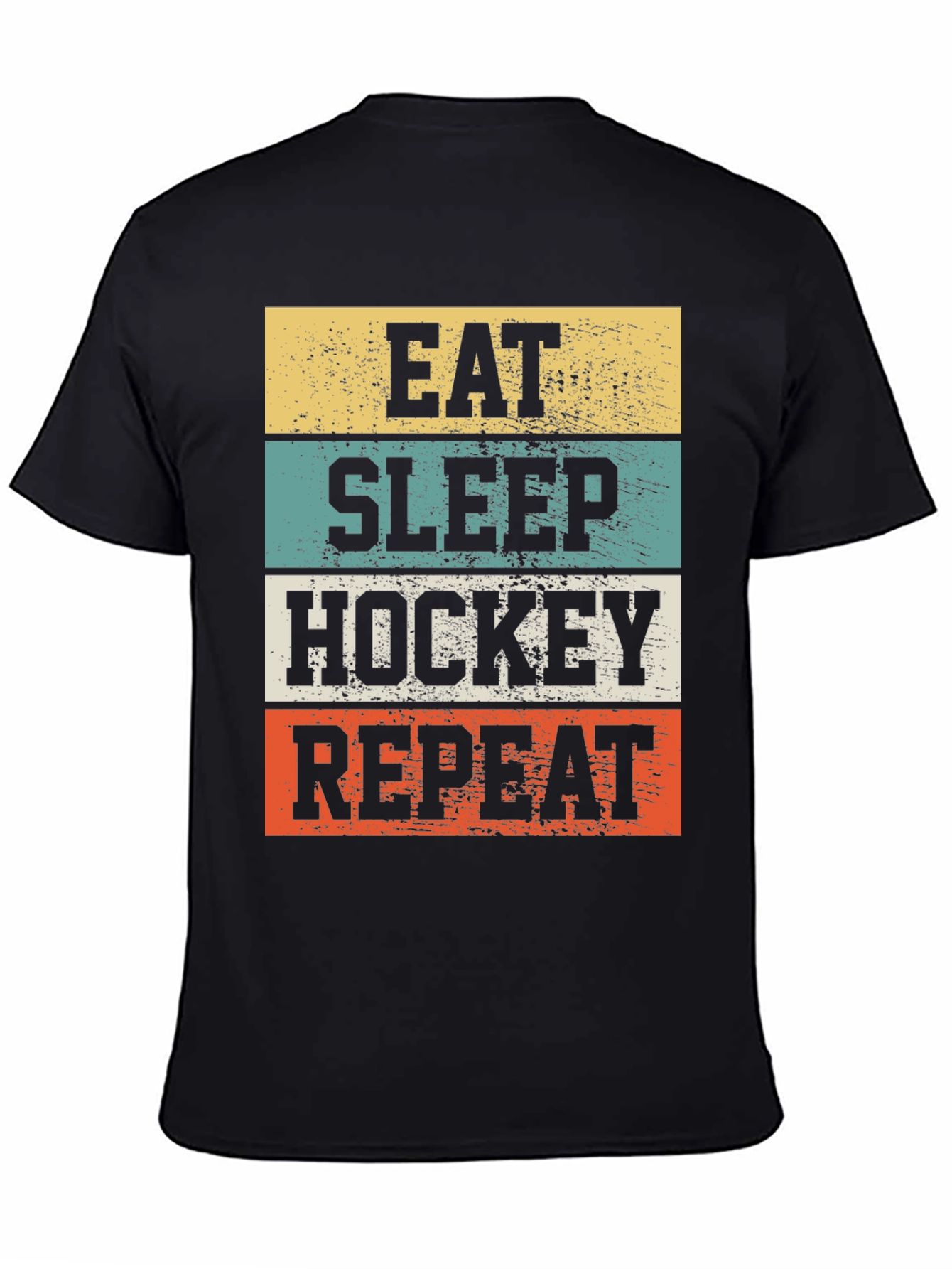 Black Eat Sleep Hockey Repeat Graphic T-Shirt view 4