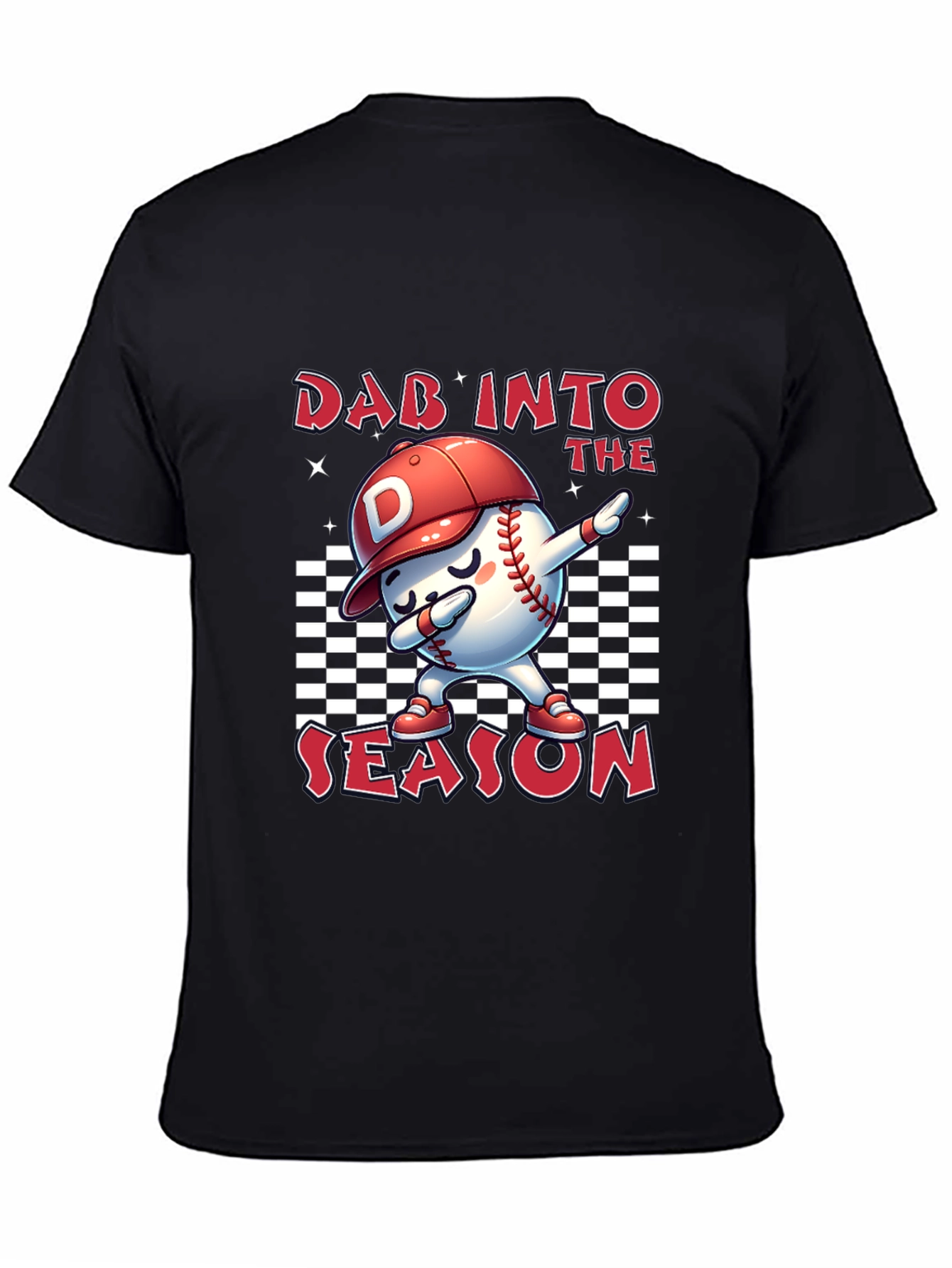 Black Dab Into The Season Baseball T-Shirt view 4