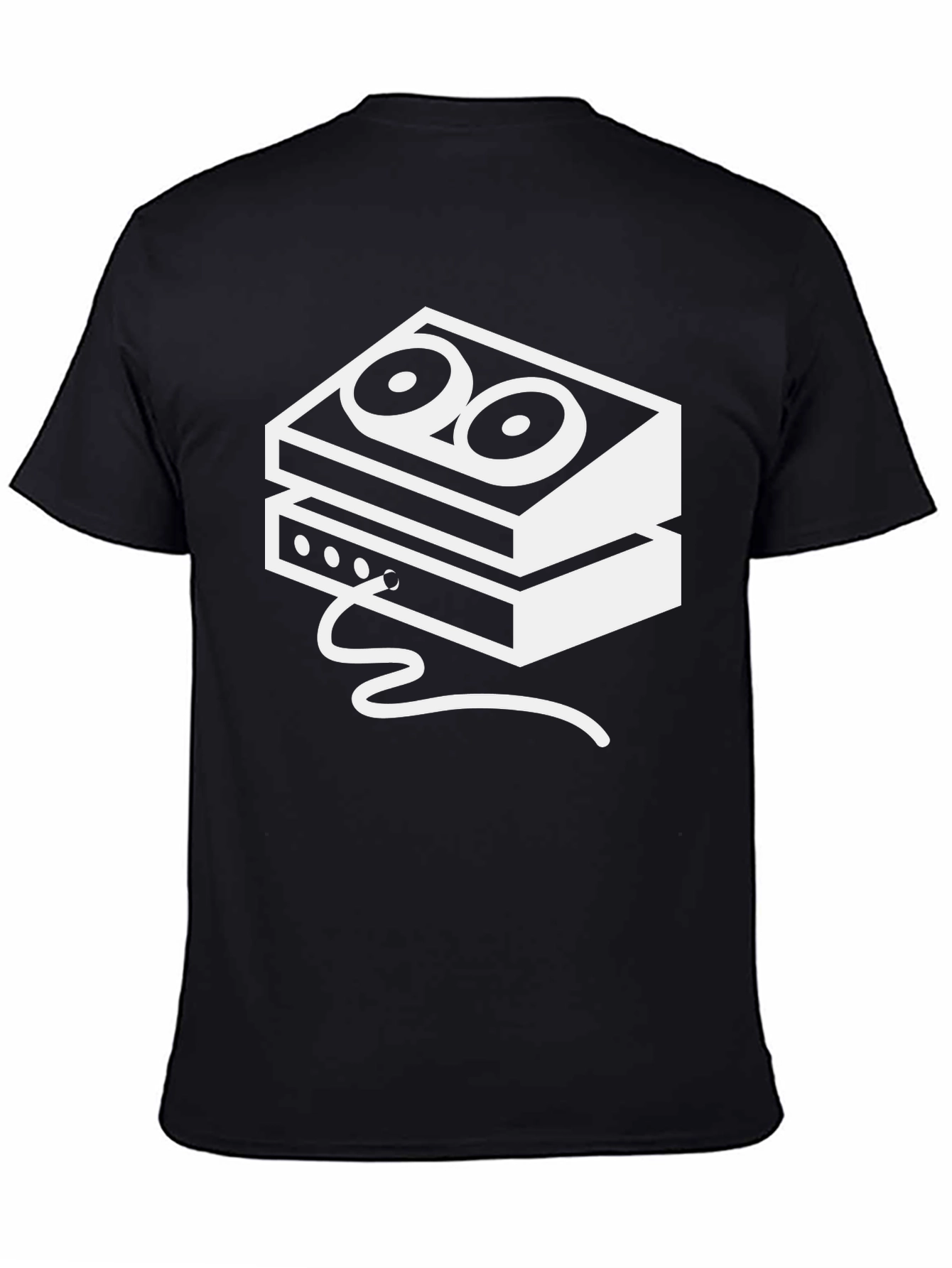 Black Retro Tape Deck Graphic Tee - Vintage Style view 4