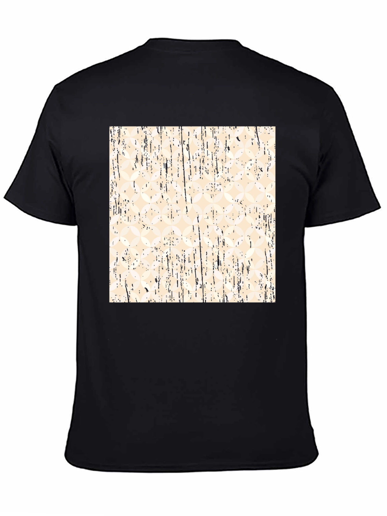 Black Modern Pattern Black T-Shirt view 4