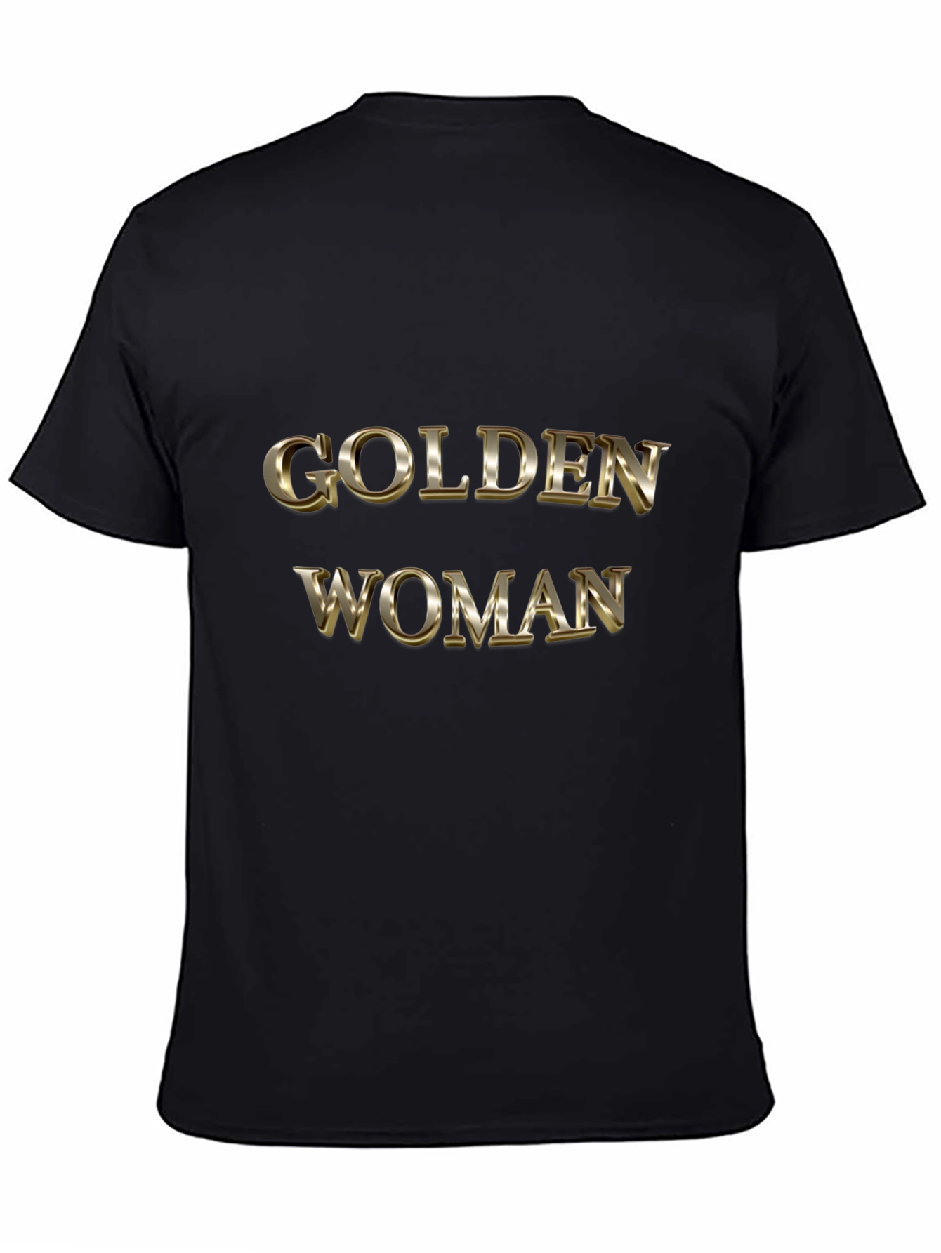 Black Golden Woman Graphic Black T-Shirt view 4