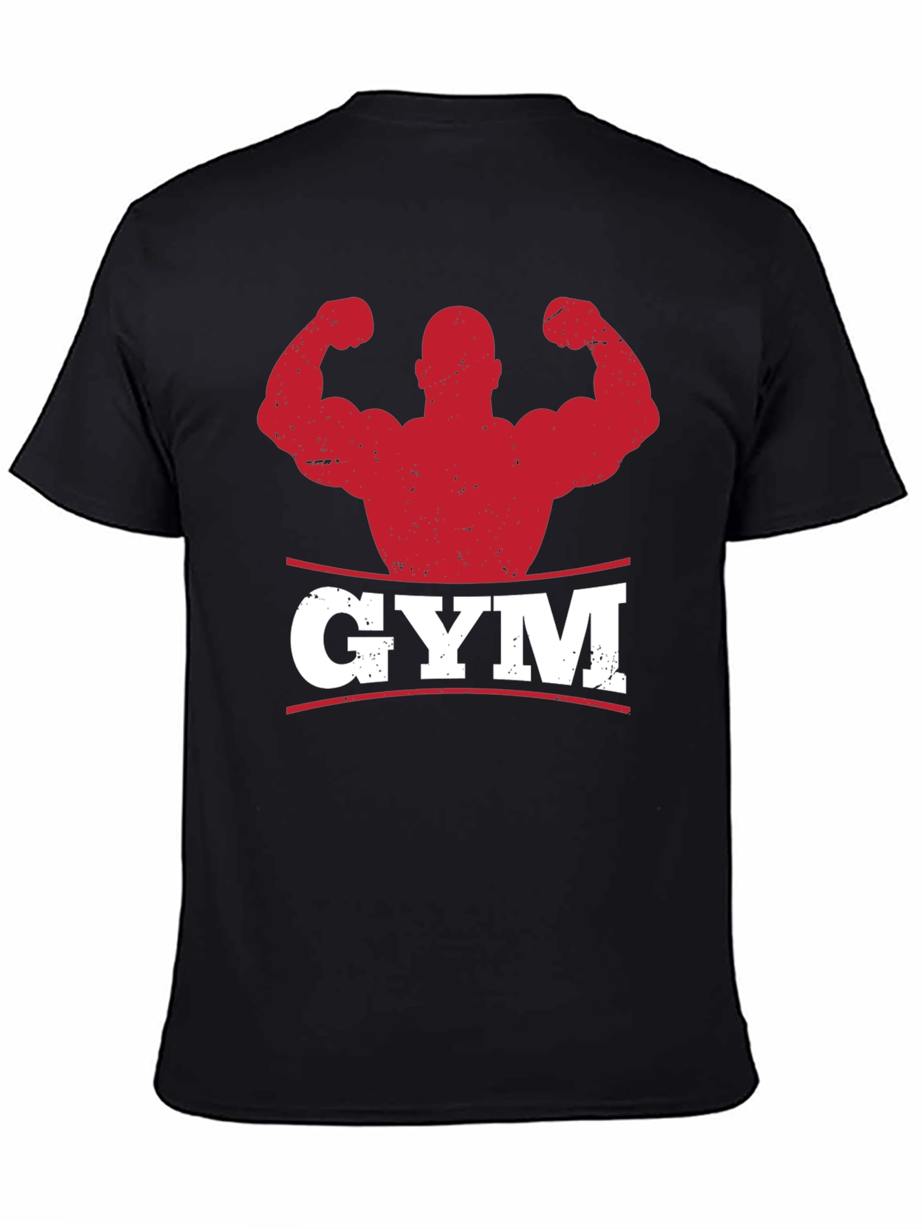 Black Gym Graphic Print Men's Black T-Shirt view 4