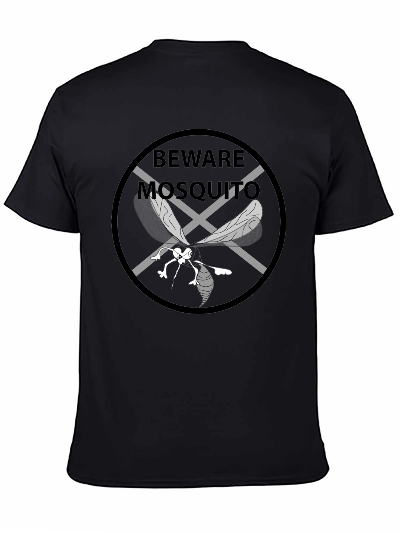 Black Beware Mosquito Graphic Tee - Black Cotton T-Shirt view 4