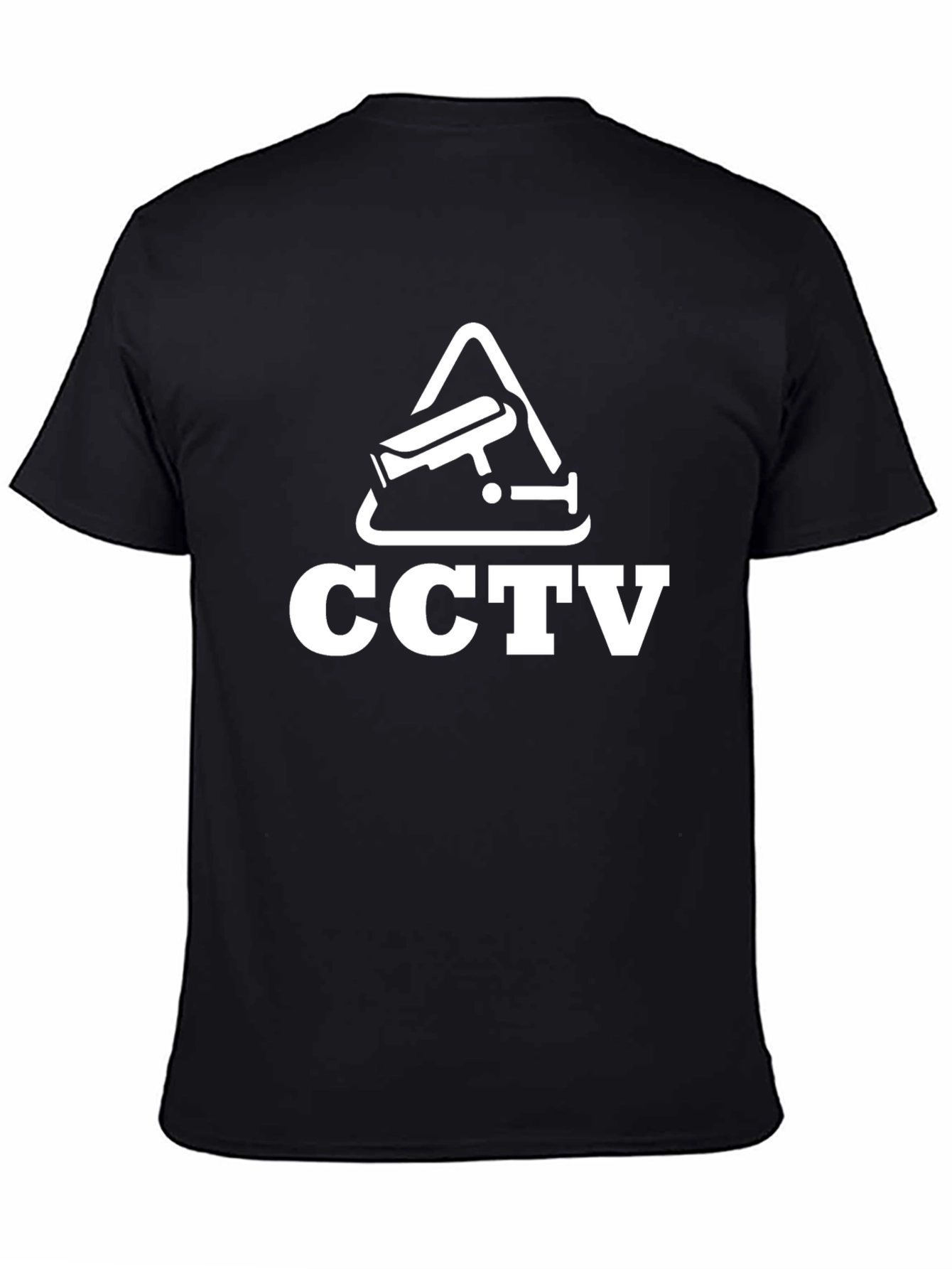 Black CCTV Surveillance Graphic Tee - Black Cotton T-Shirt view 4