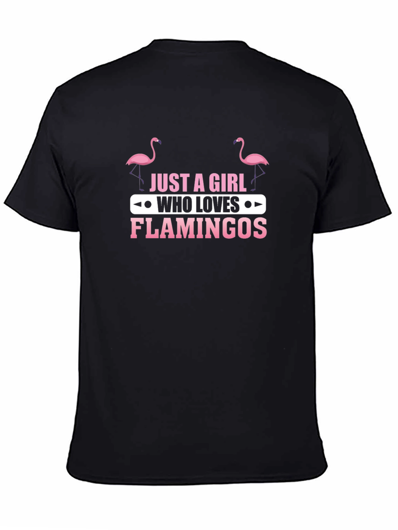 Black Flamingo Lover Tee - Just A Girl Who Loves Flamingos view 4