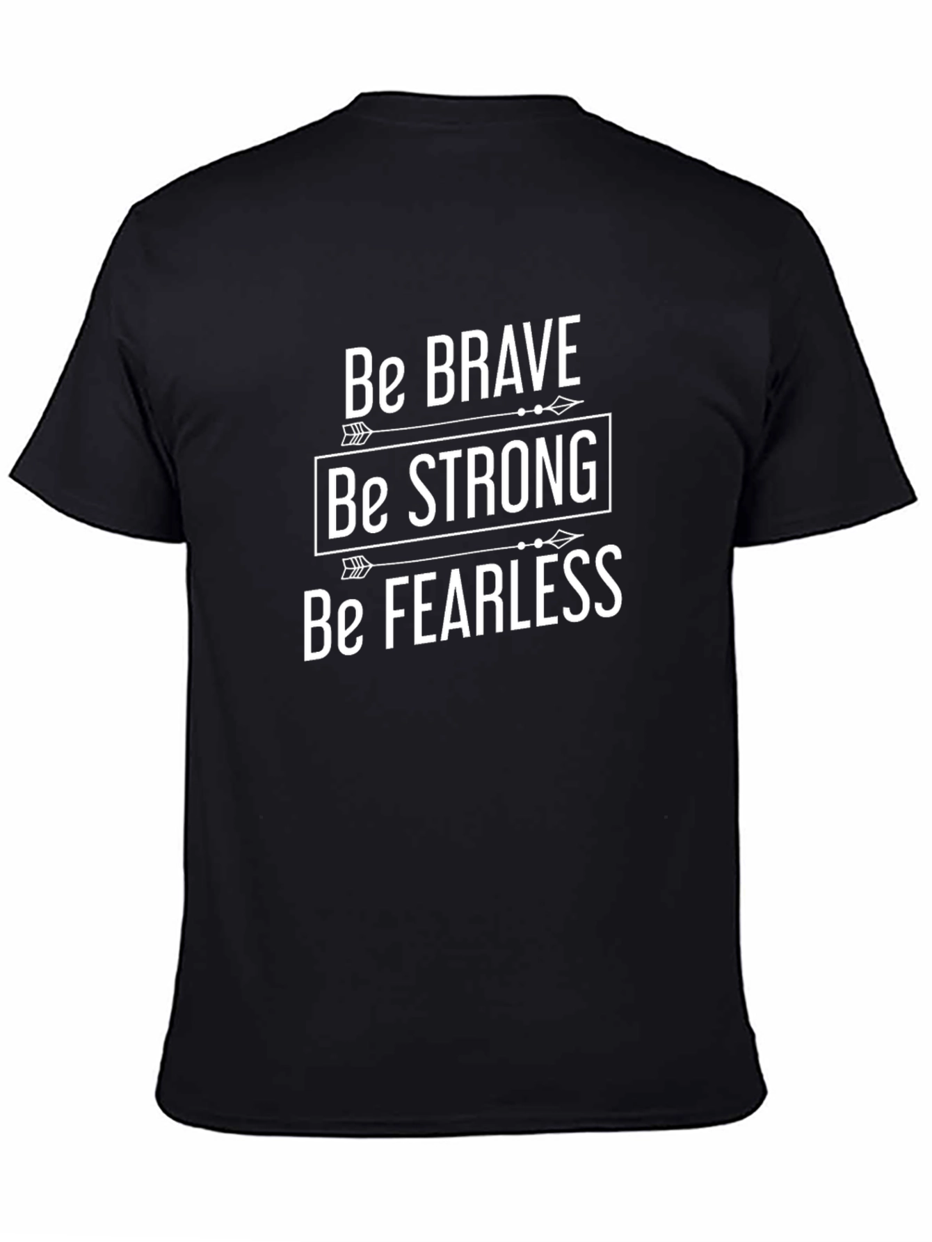 Black Be Brave Graphic Tee - Motivational T-Shirt view 4
