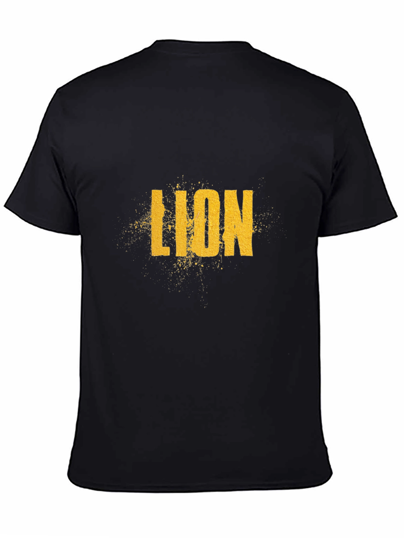 Black Lion Graphic Print Black T-Shirt view 4