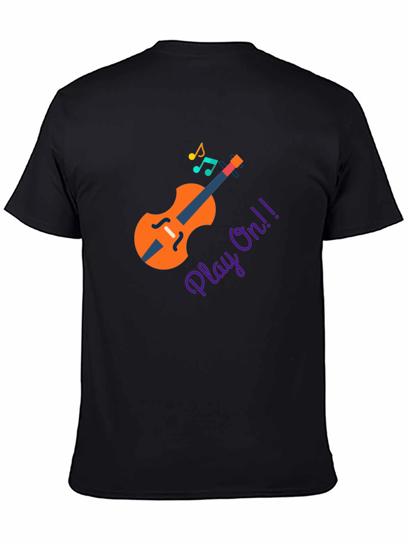Black Play On! Musical Instrument T-Shirt view 4