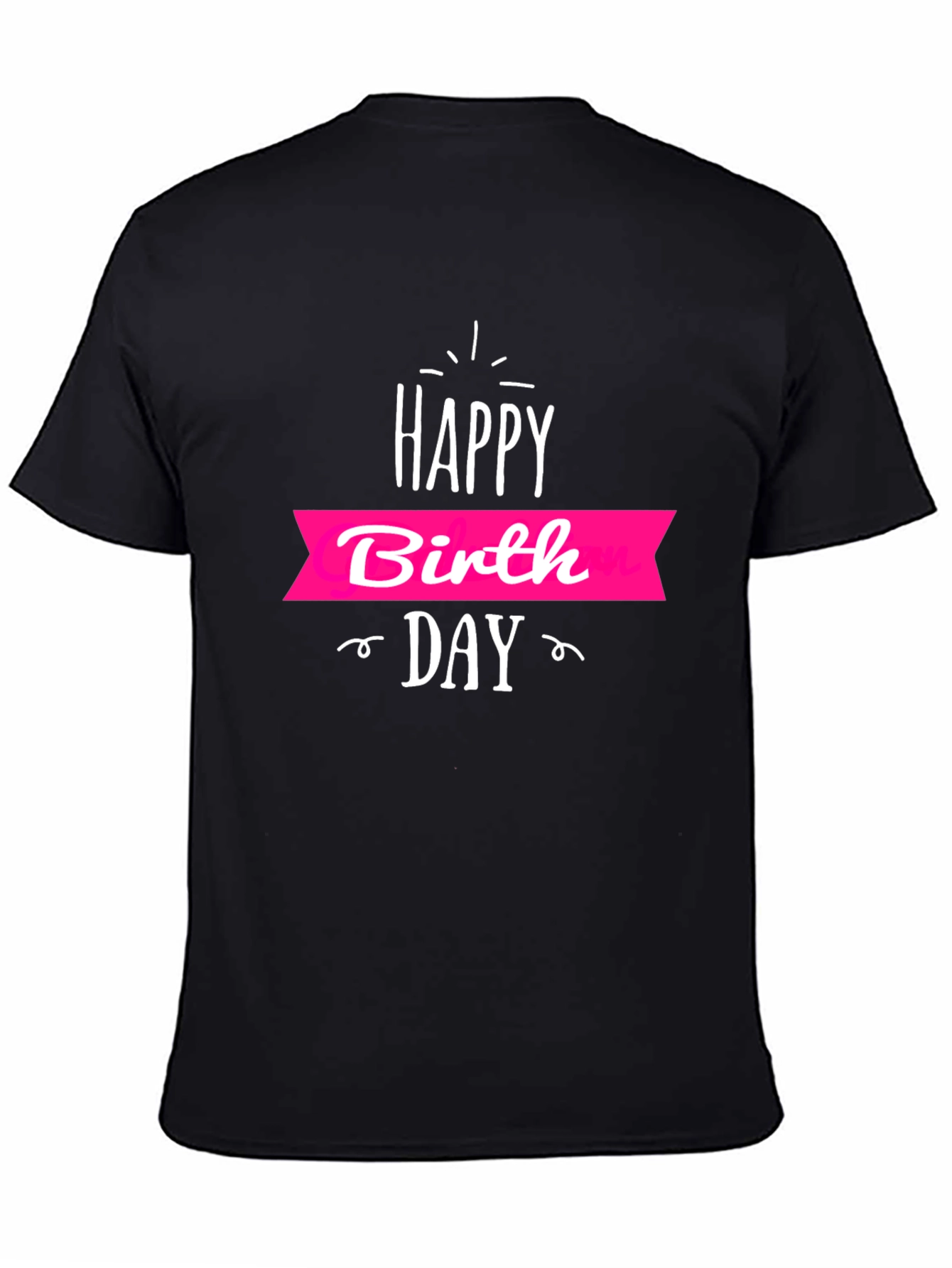 Black Happy Birthday Graphic Print T-Shirt view 4