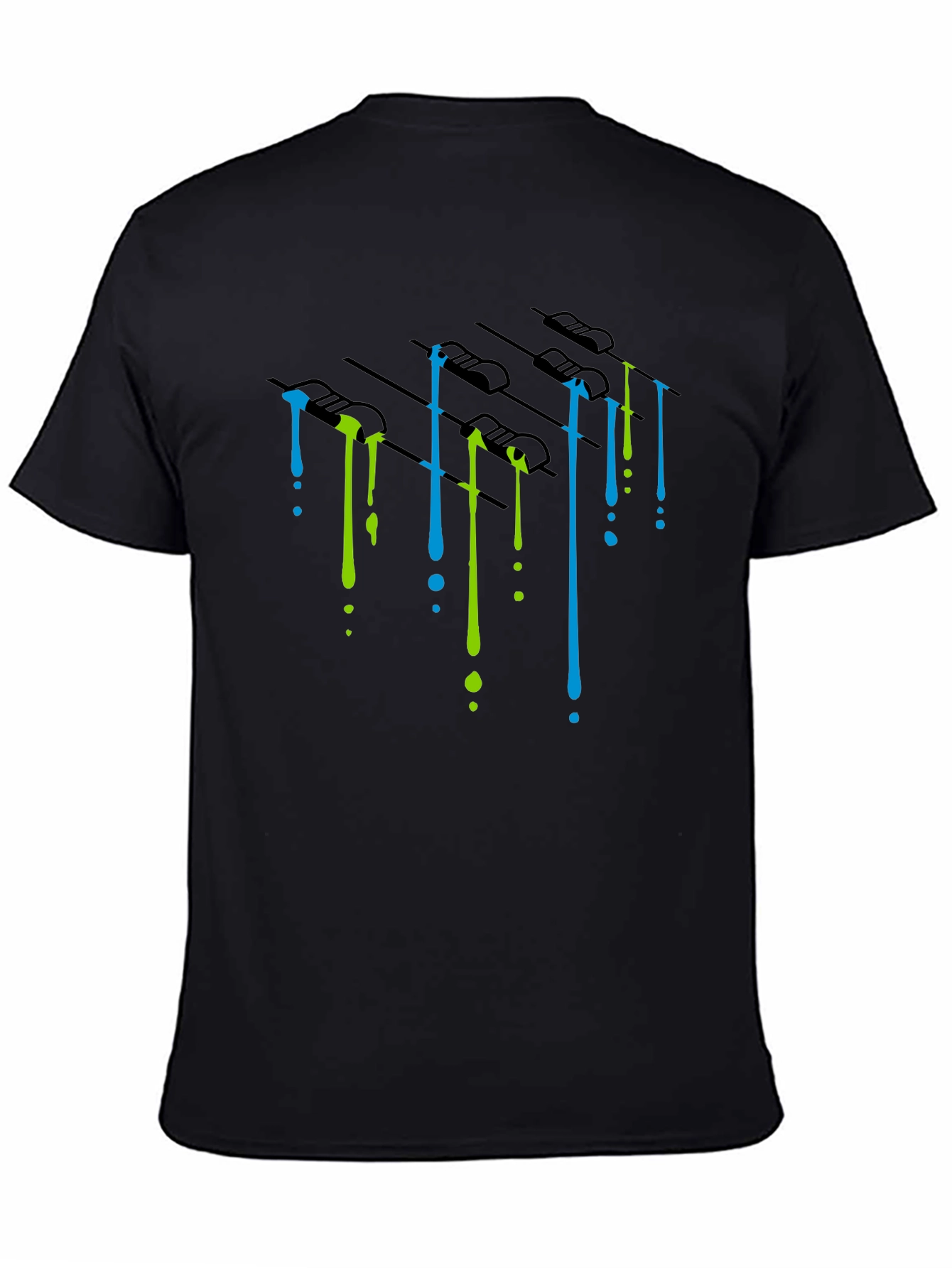 Black Dripping Paint Mixer Graphic Tee - Black view 4