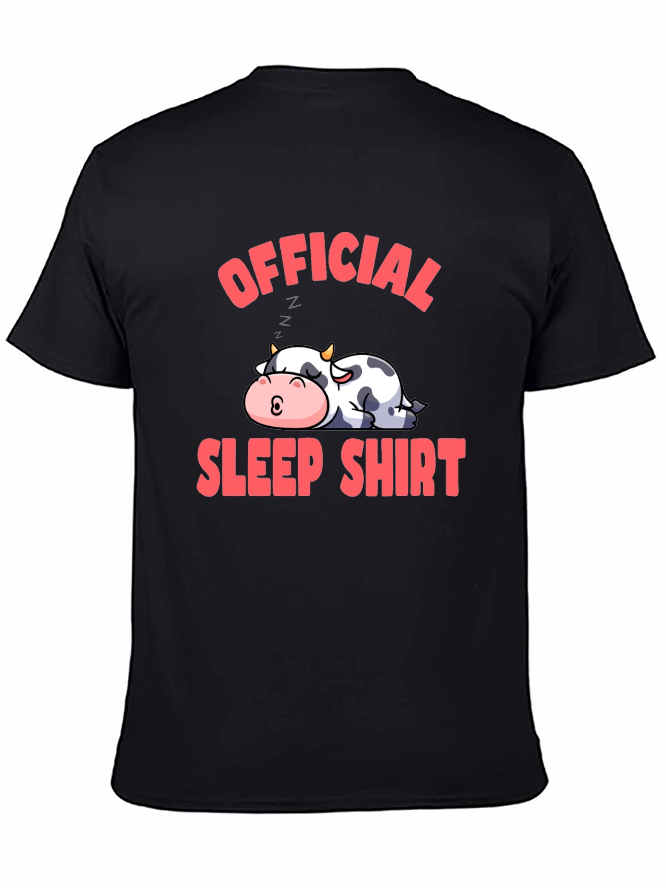 Black Official Sleep Shirt Cow Graphic Tee view 4