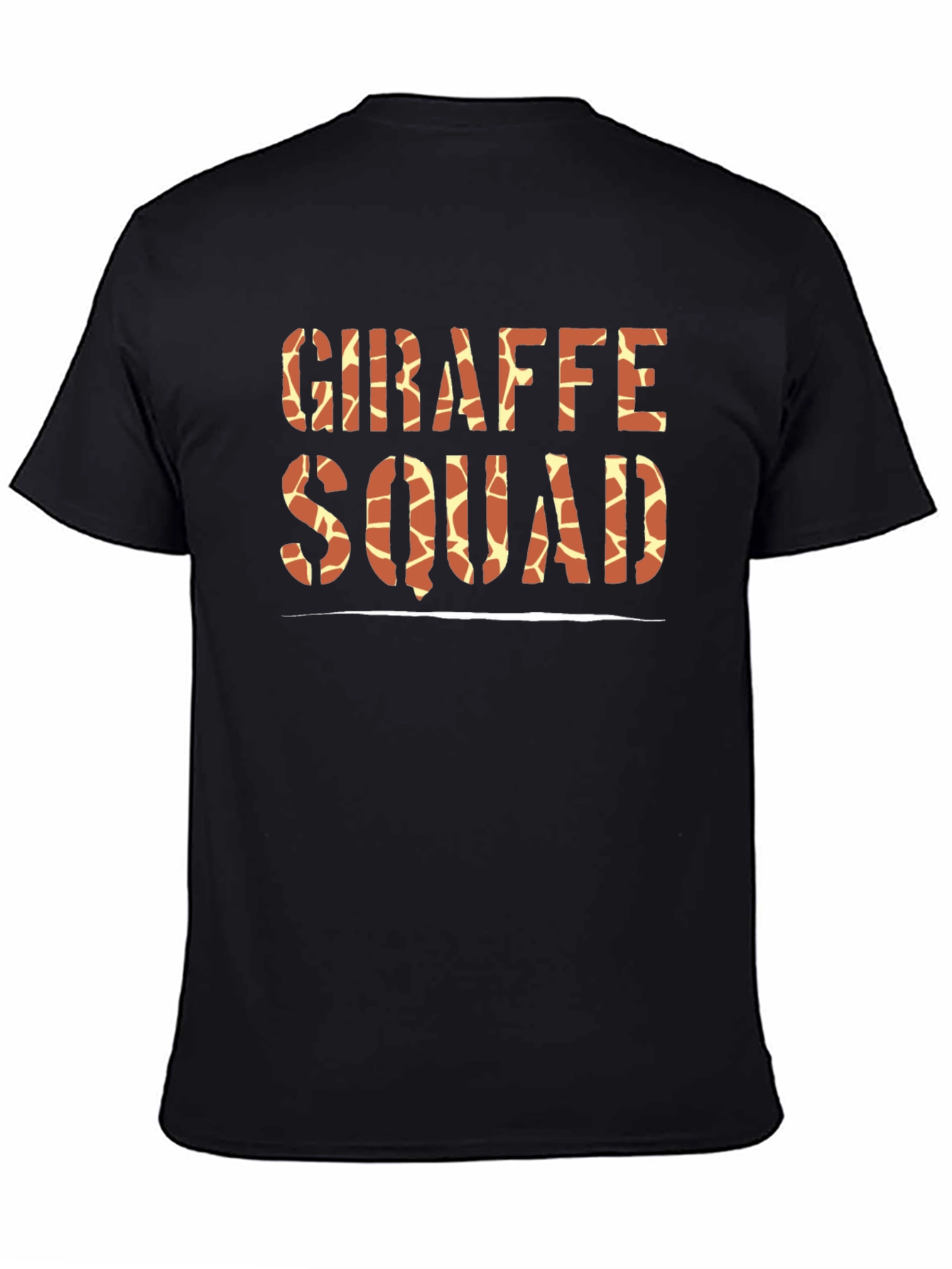 Black Giraffe Squad Graphic Tee - Black Cotton Crew Neck T-Shirt view 4