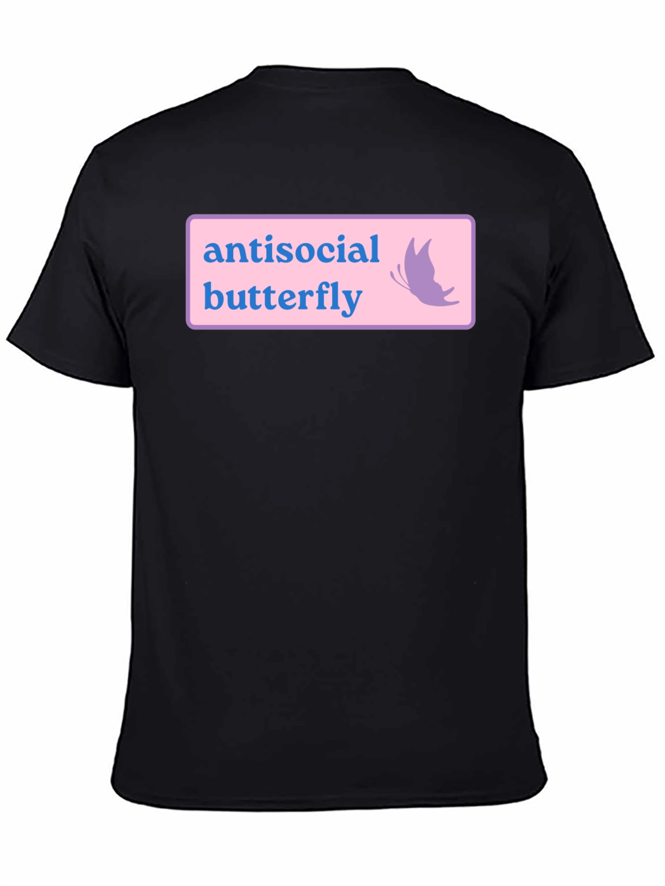 Black Antisocial Butterfly Graphic Tee - Black view 4