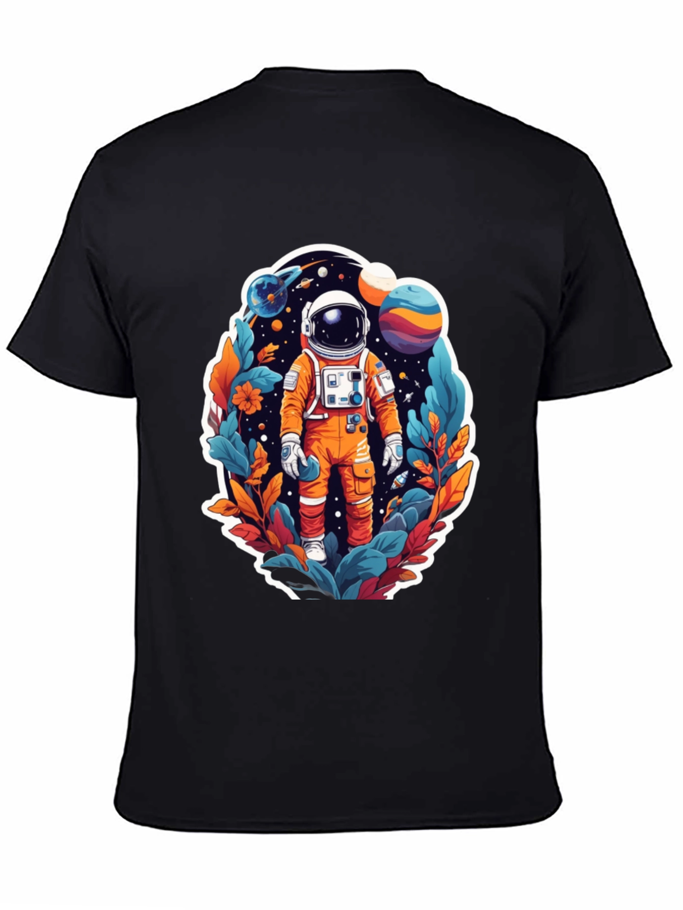 Black Astronaut in Space T-Shirt view 4