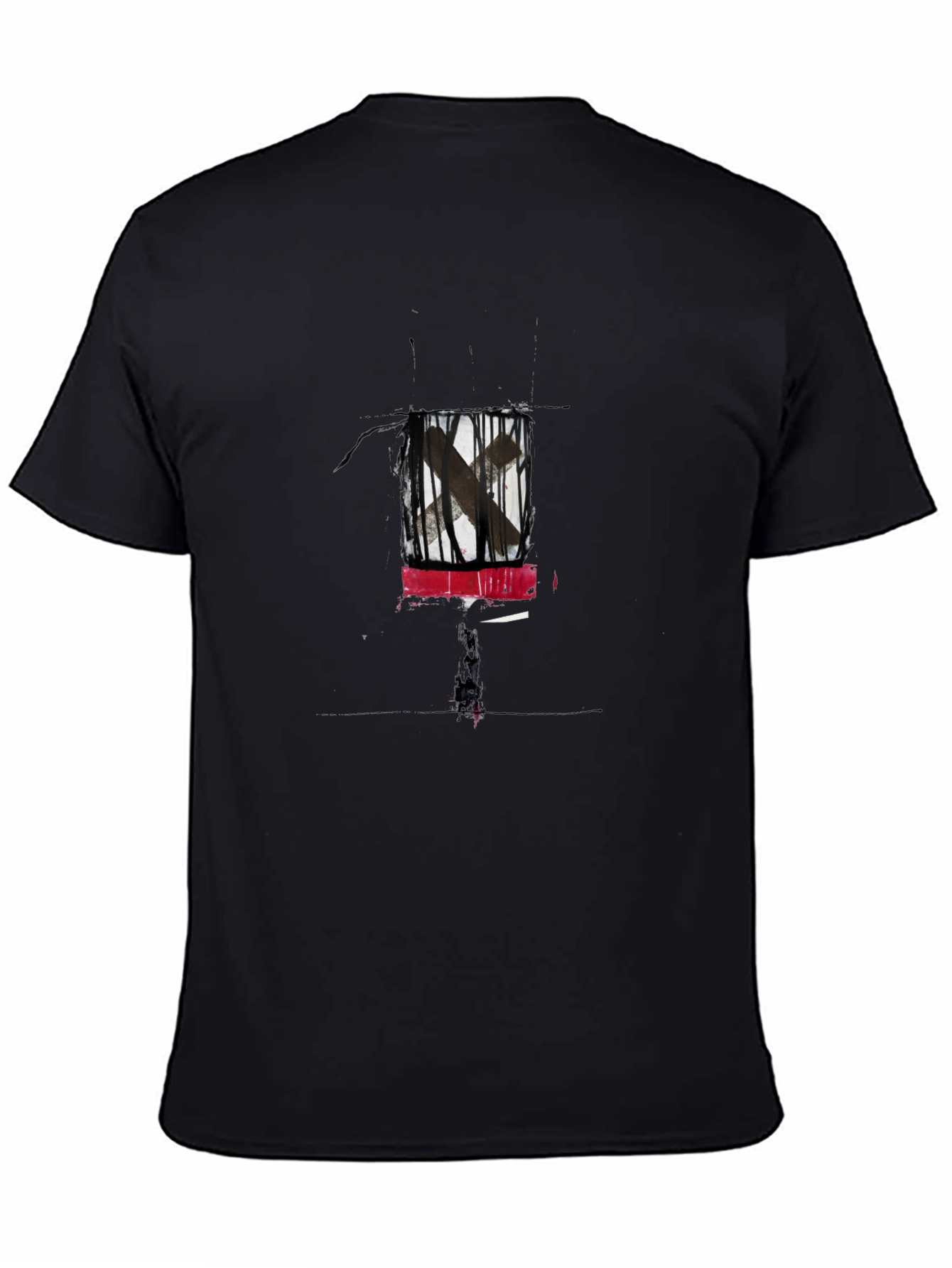Black Abstract Graphic Print Black T-Shirt view 4