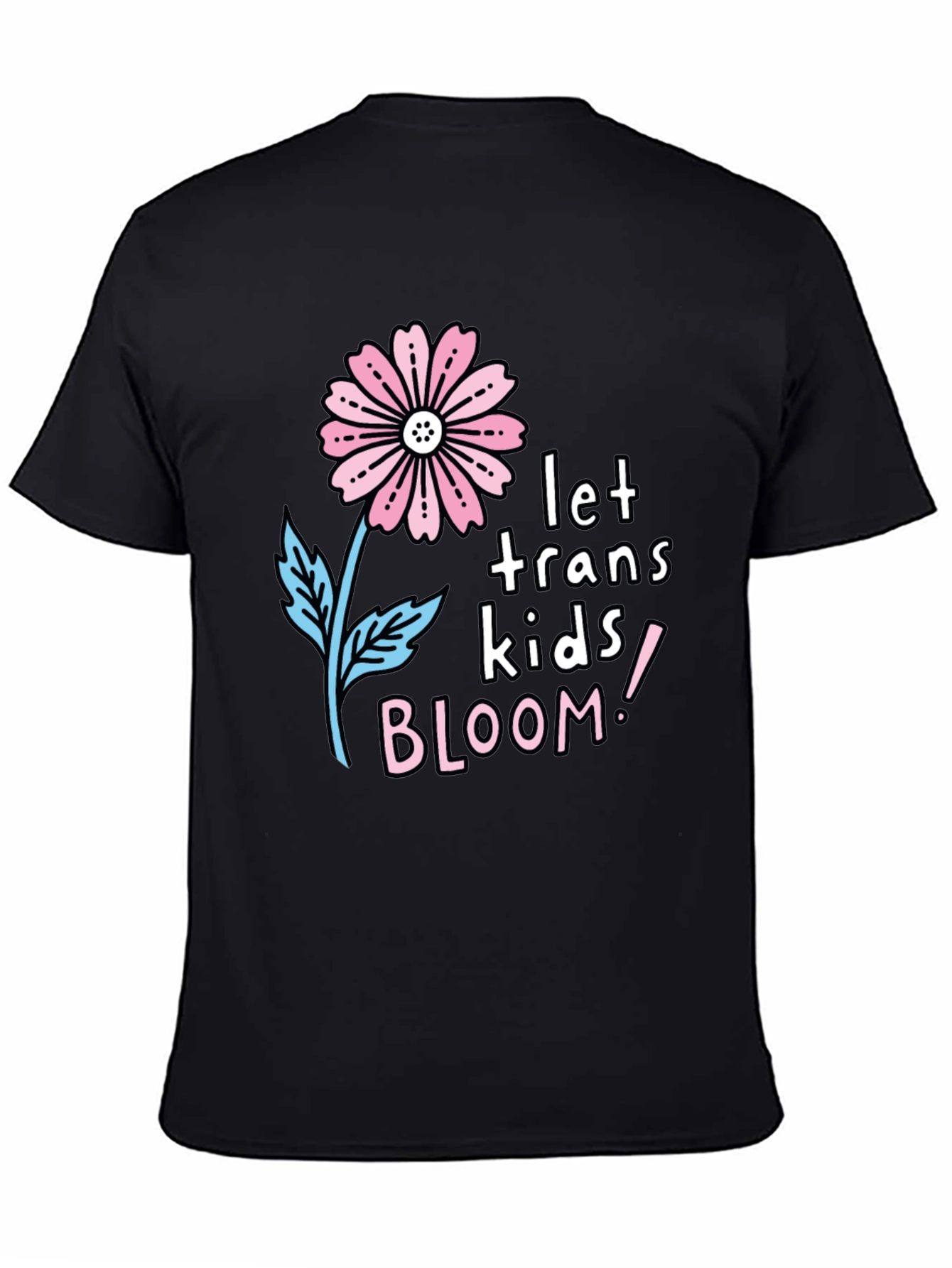 Black Let Trans Kids Bloom Graphic Tee - Black view 4