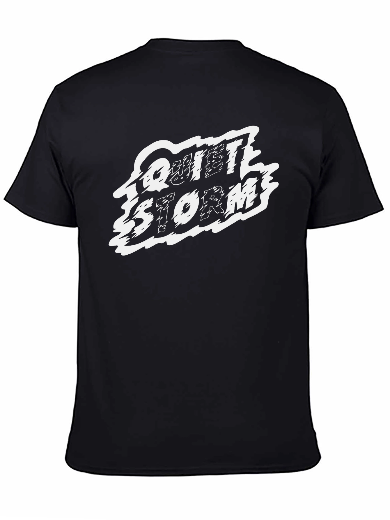 Black Quiet Storm Graphic Print Crew Neck T-Shirt view 4