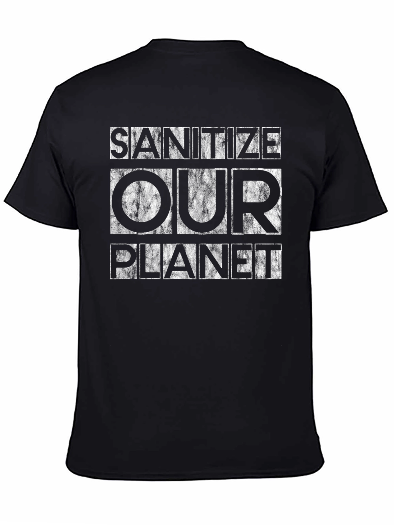 Black Sanitize Our Planet Graphic Tee - Black view 4