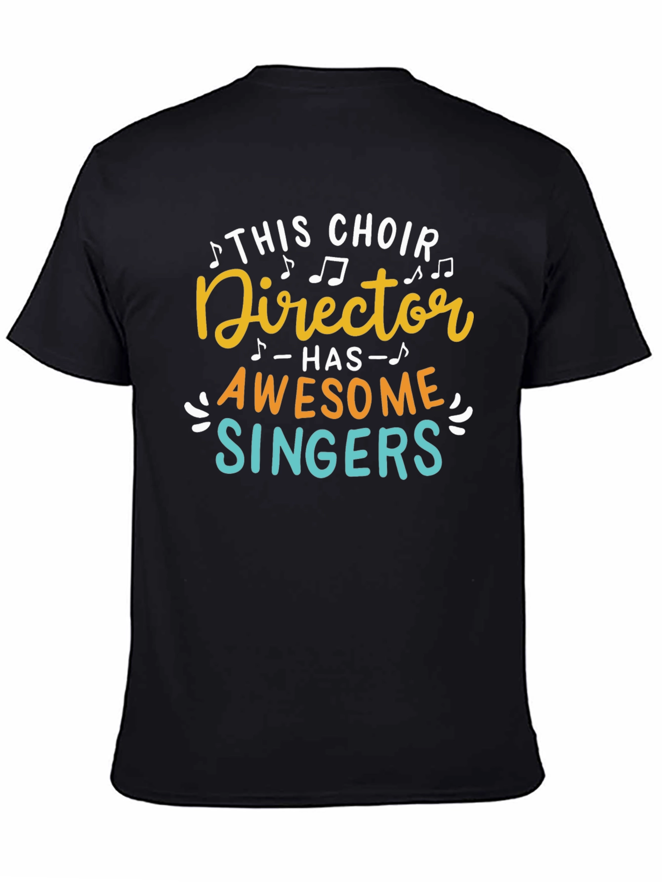 Black Choir Director Awesome Singers Black Cotton T-Shirt view 4